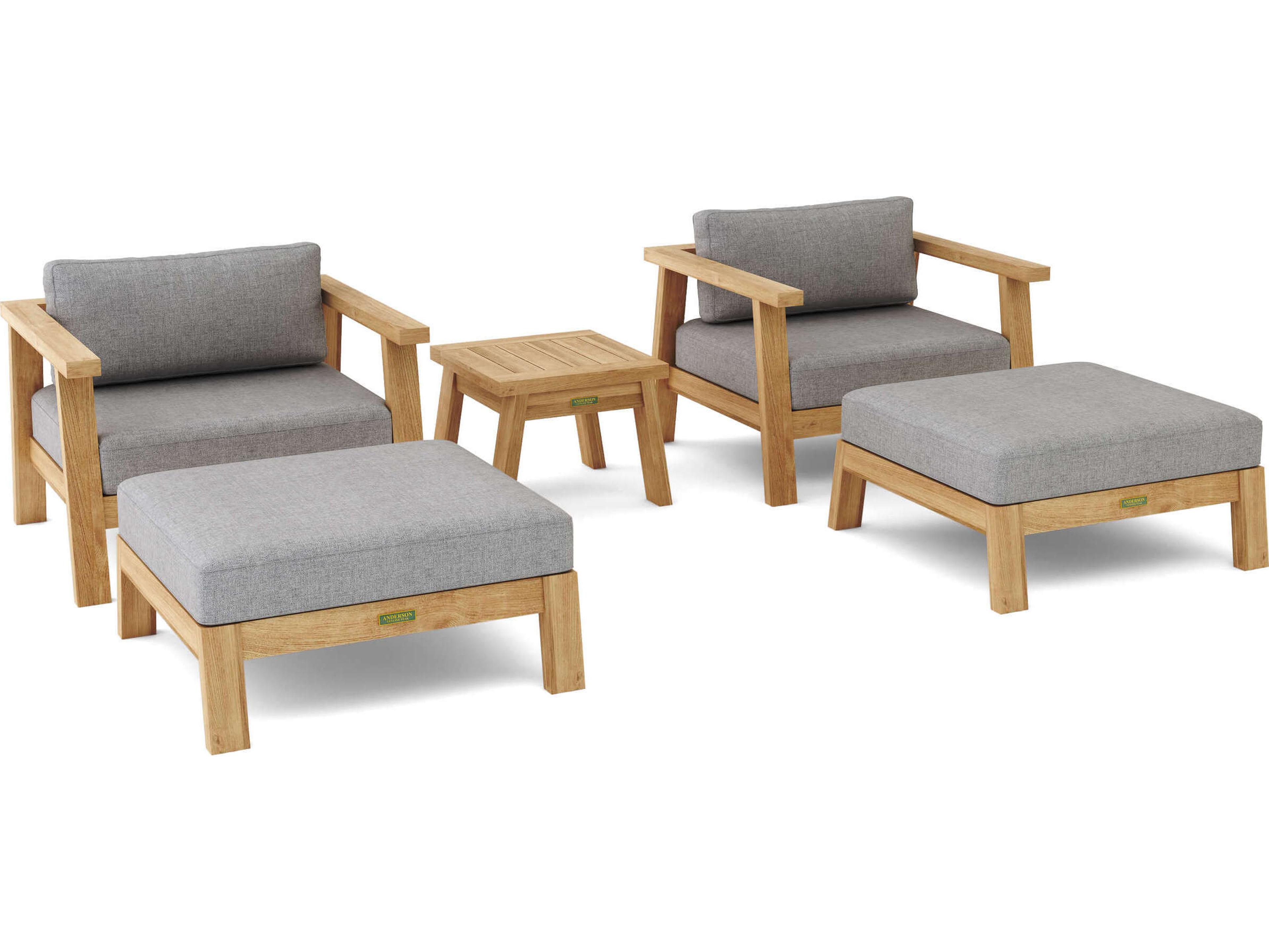 Palermo Deep Seating Teak Patio Lounge Set