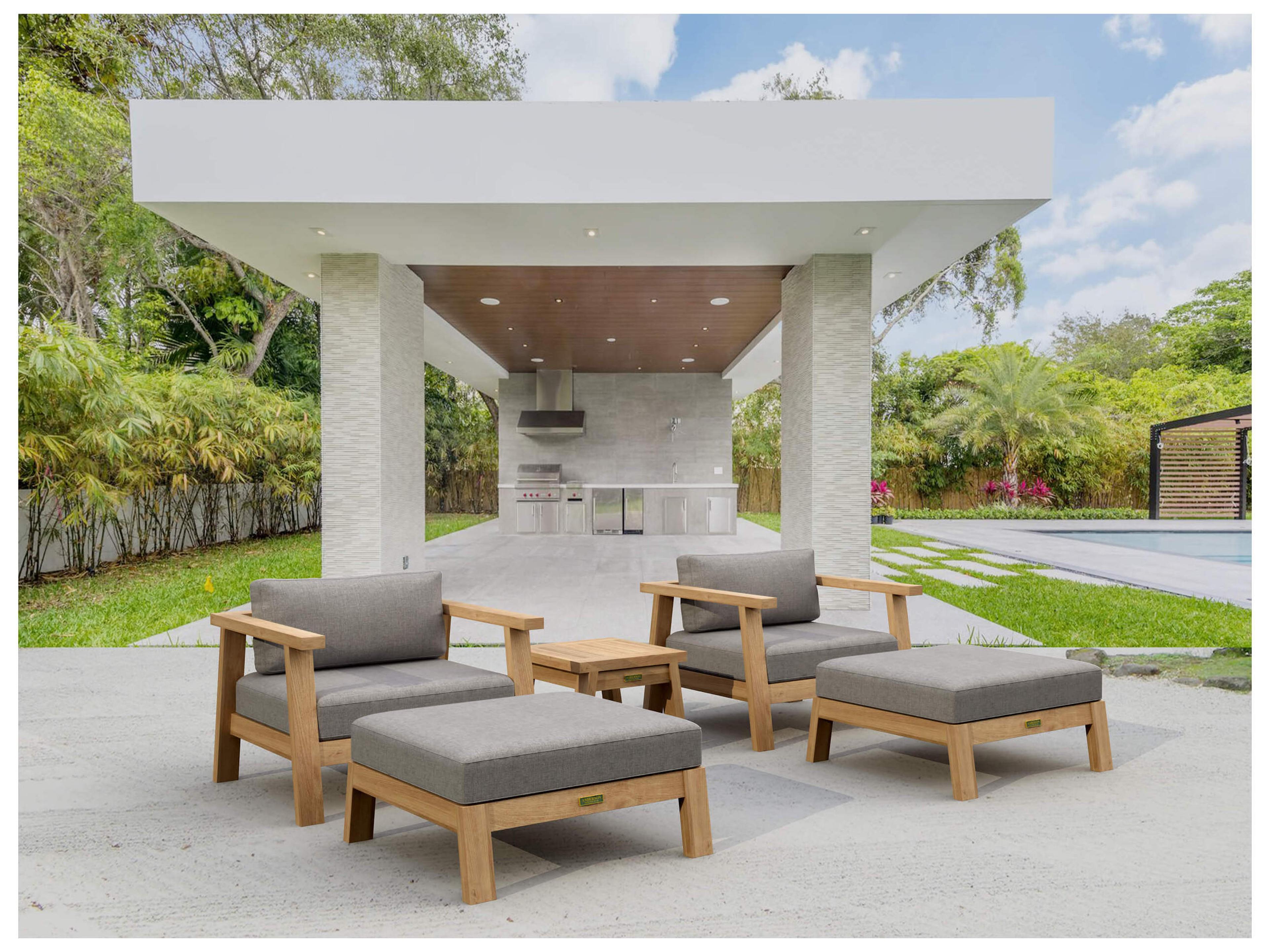 Anderson Teak Palermo Deep Seating Teak Patio Lounge Set