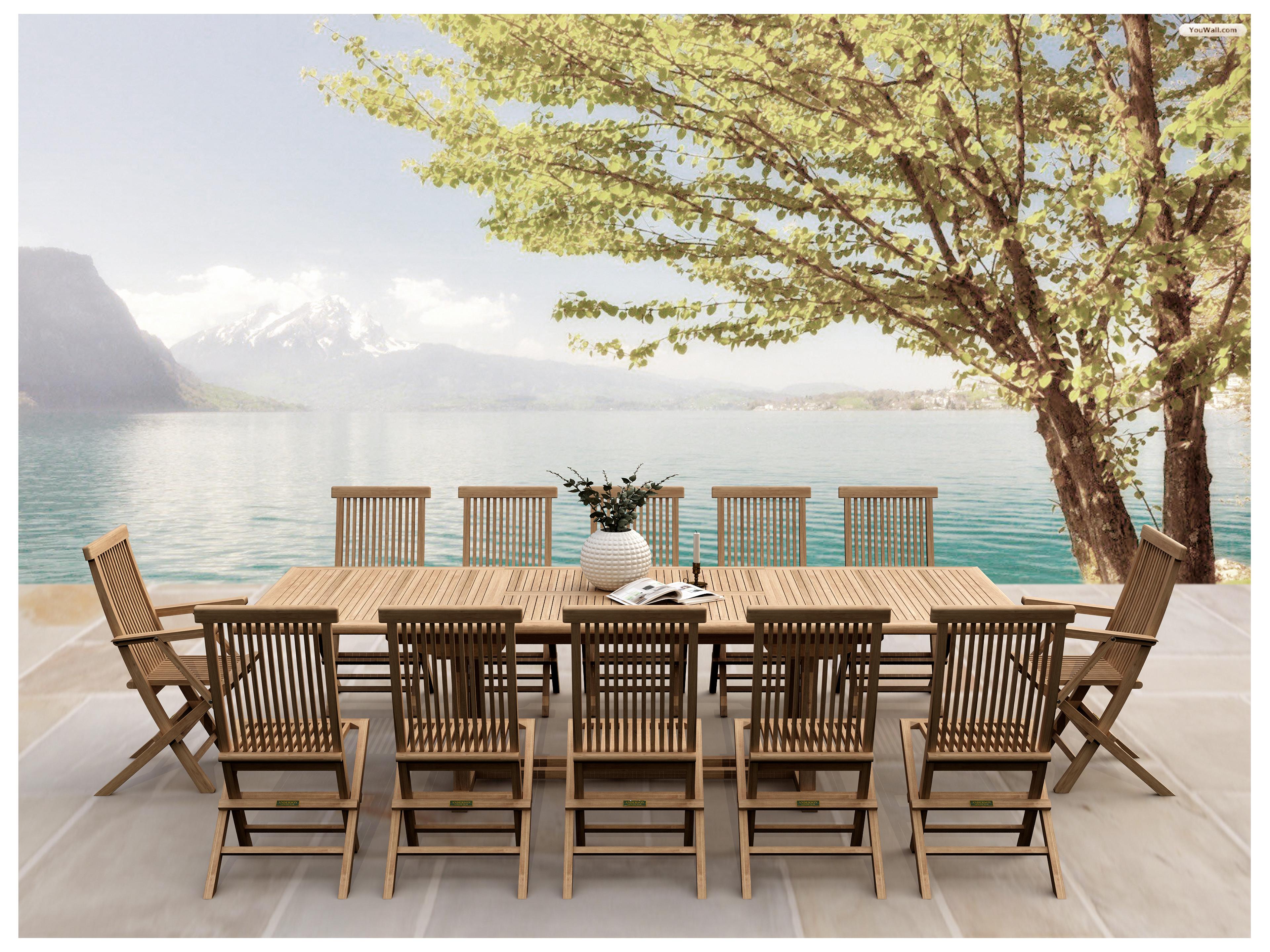 Anderson Teak Valencia Classic 13-Piece Outdoor Patio Dining Set