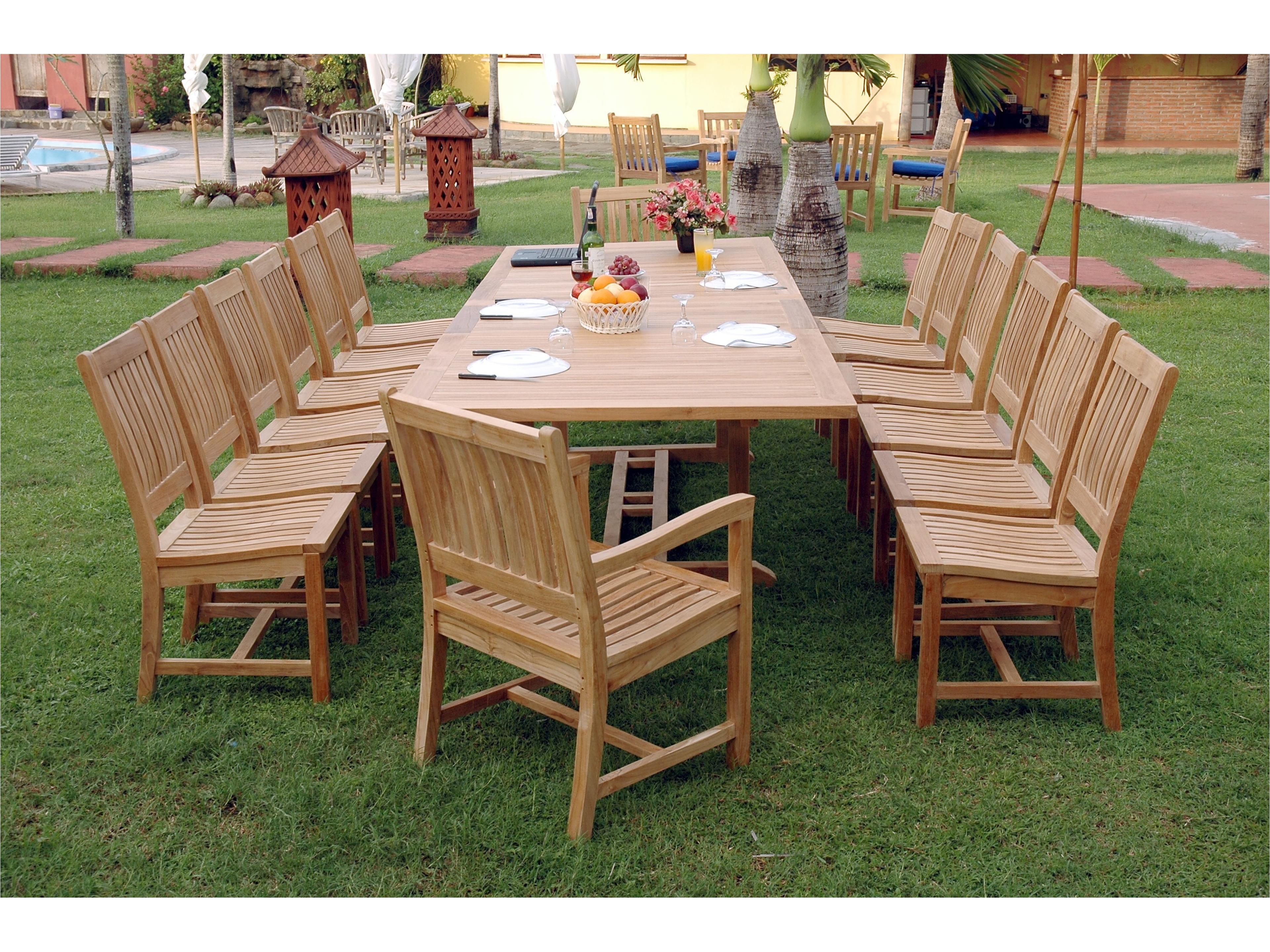 Anderson Teak Valencia Rialto 15-Piece Outdoor Dining Set