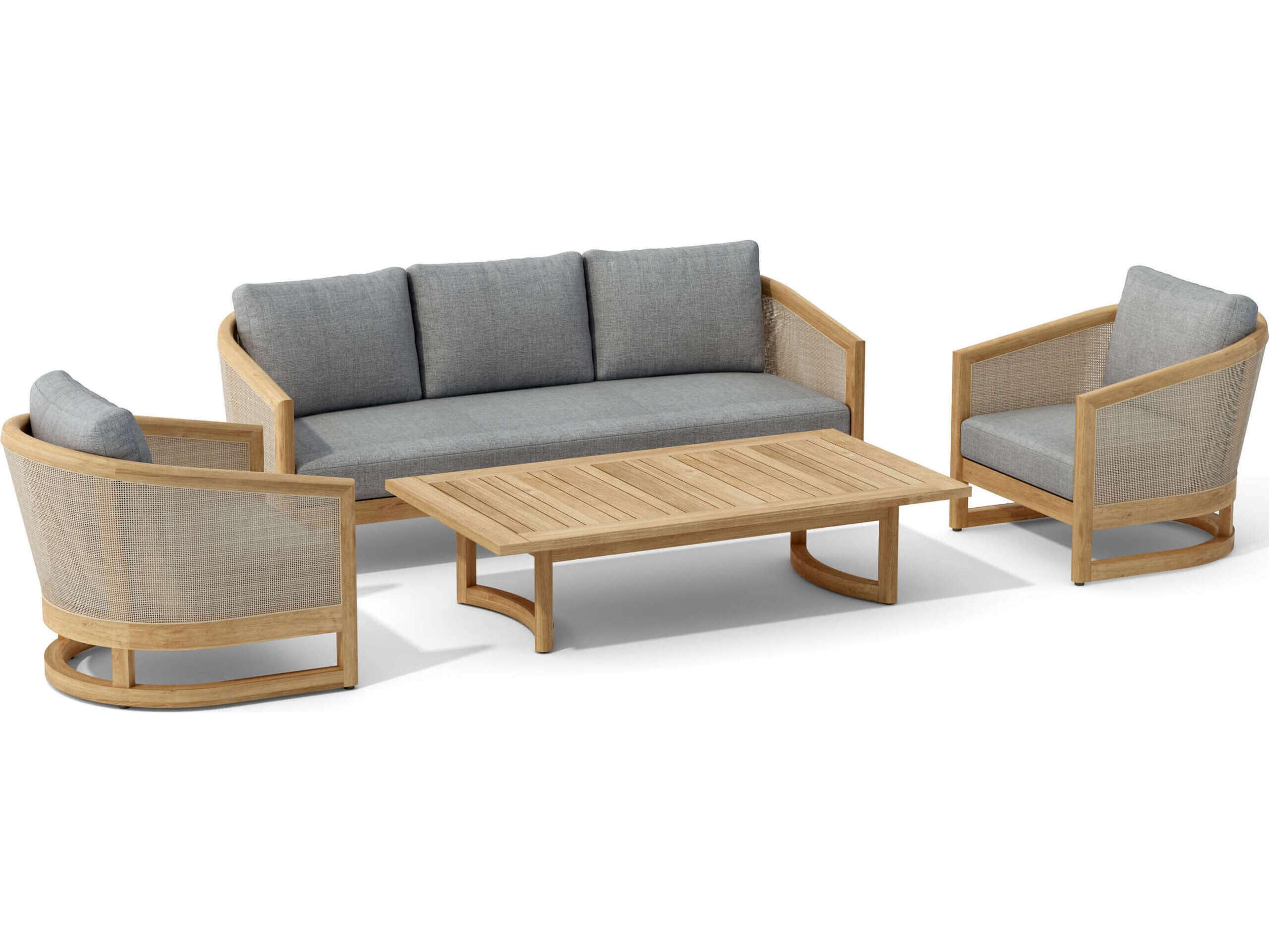 Anderson Teak Catania Natural 4 Piece Deep Seating Outdoor Lounge Set