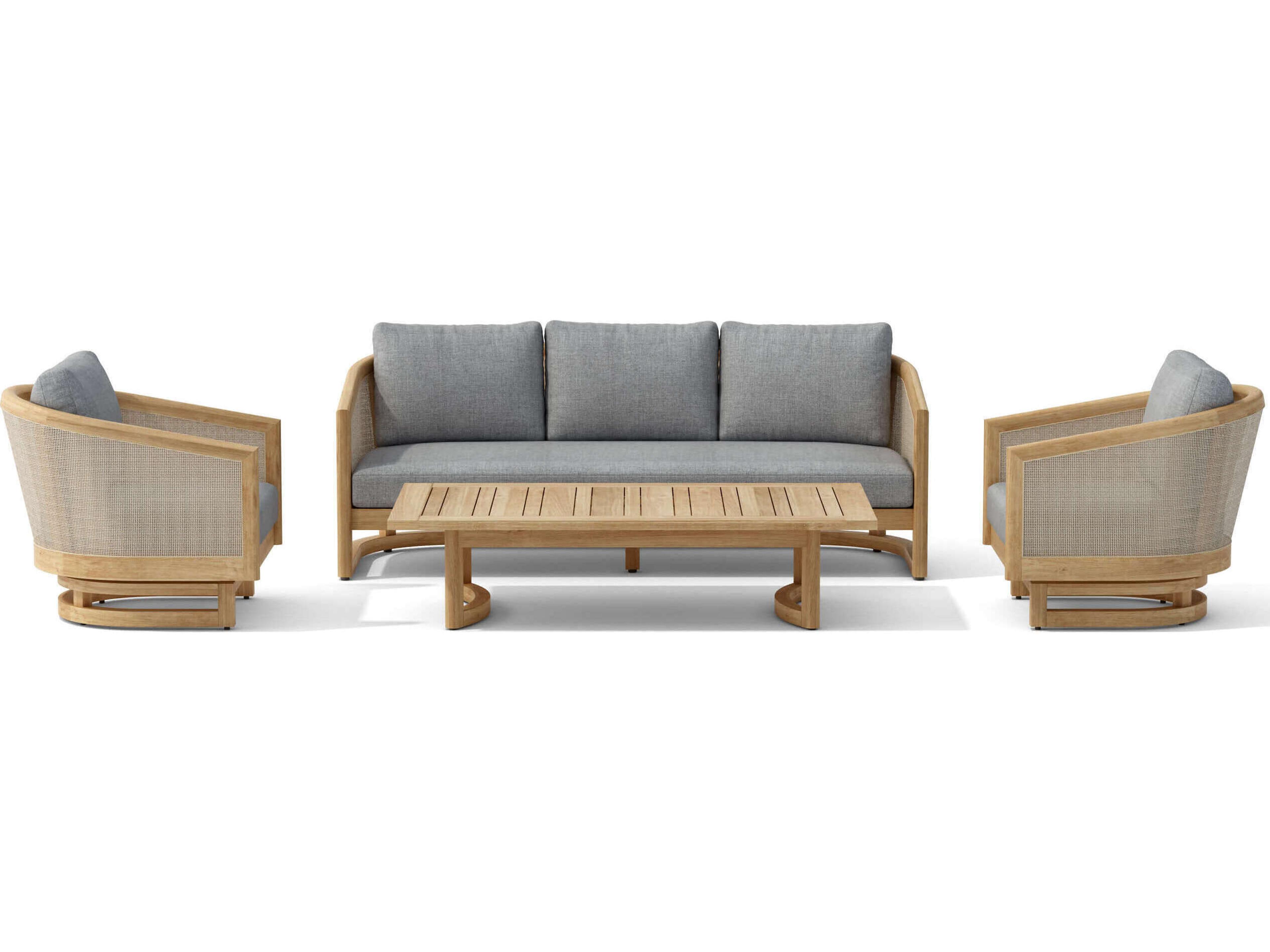 Catania Natural 4 Piece Outdoor Patio Lounge Set