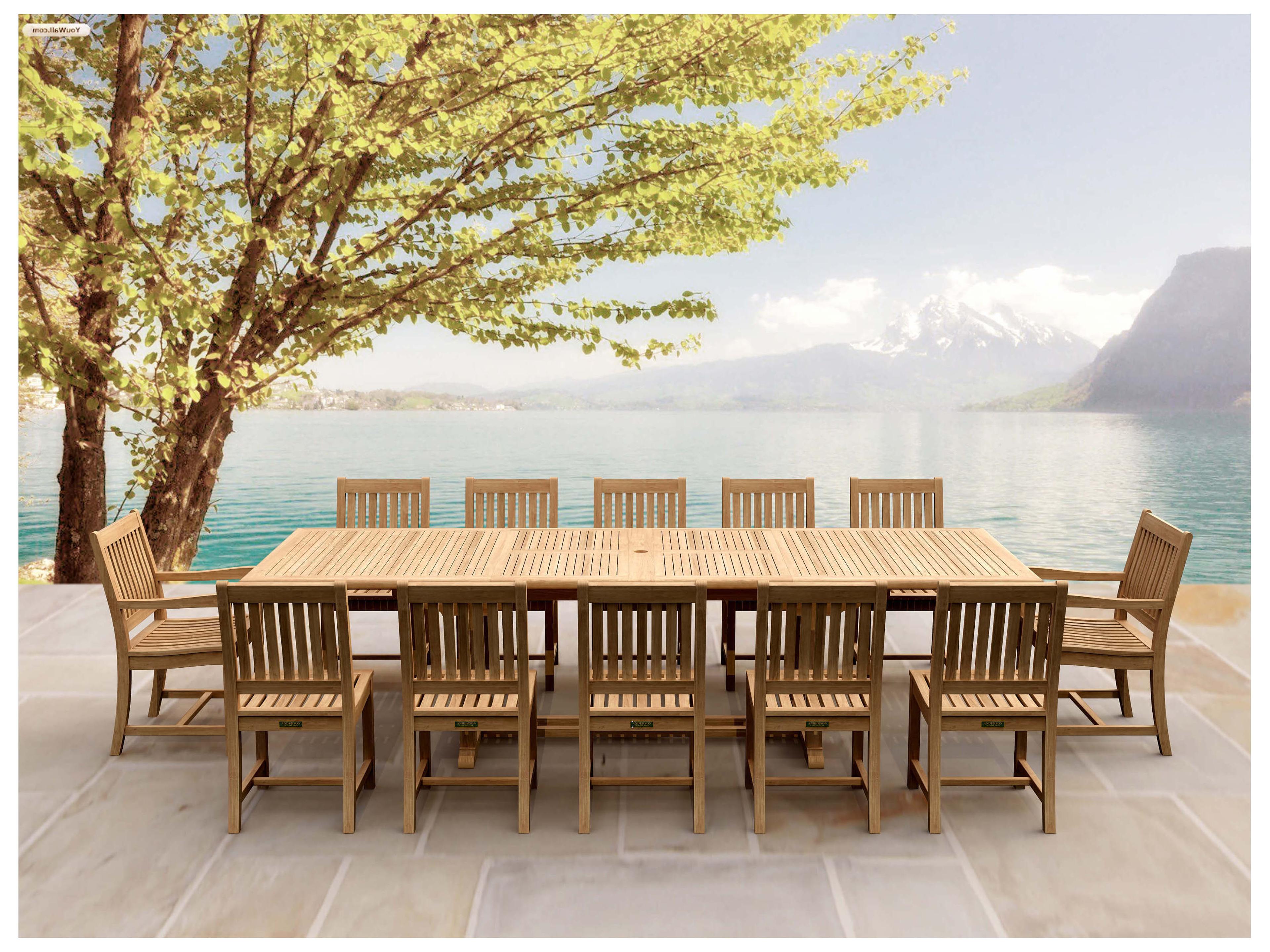 Anderson Teak Valencia Rialto 13-Piece Outdoor Dining Set