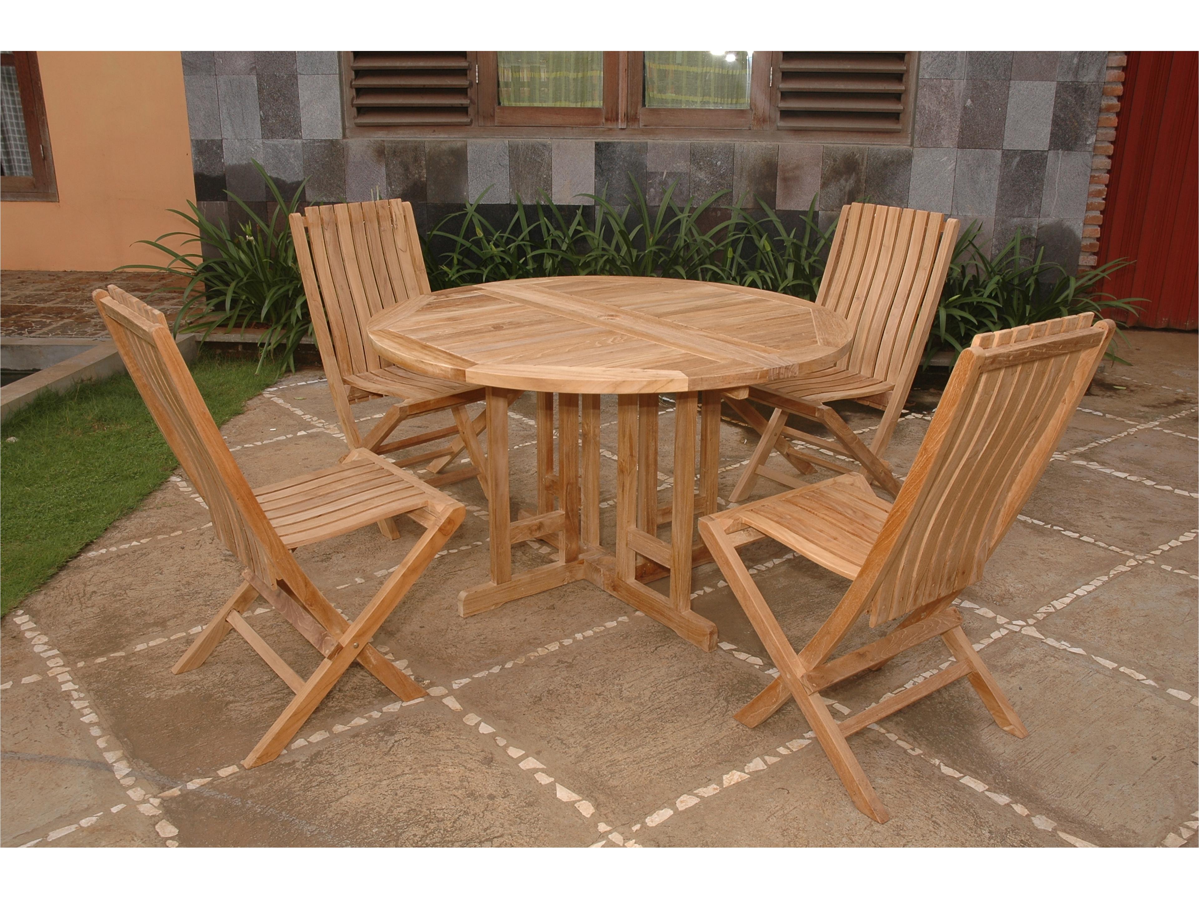 Anderson Teak Butterfly Comfort 5-Piece Dining Table Set