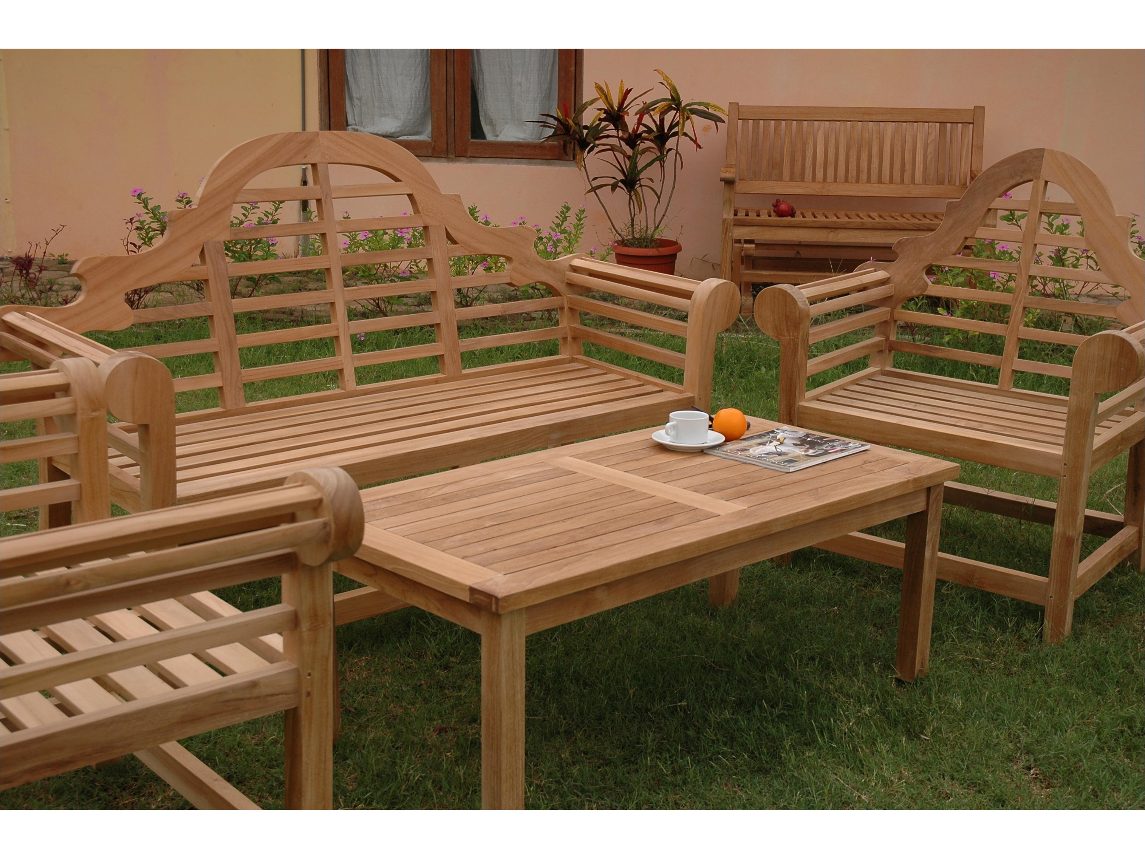 Anderson Teak Marlborough 3-Seater 4-Piece Conversation Set