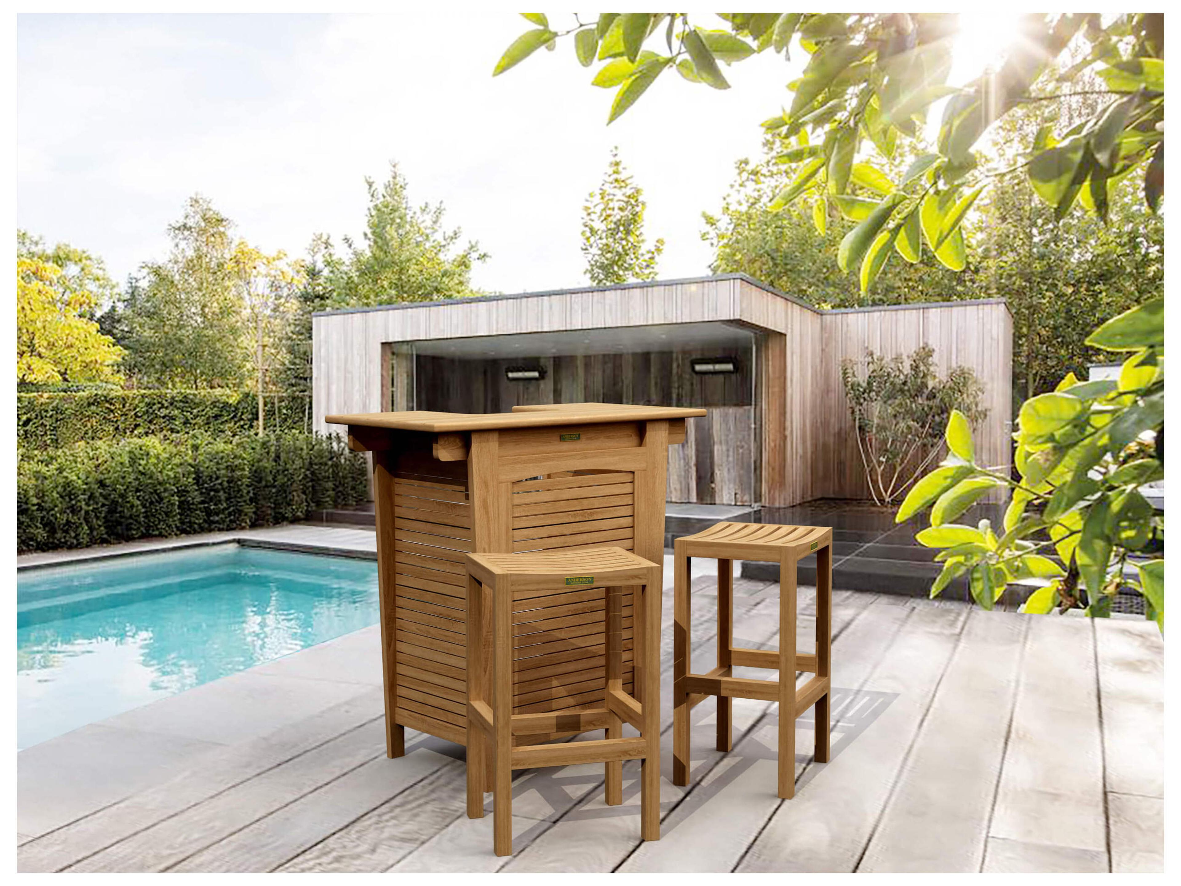 Anderson Teak Montego 3-Piece Bar Set