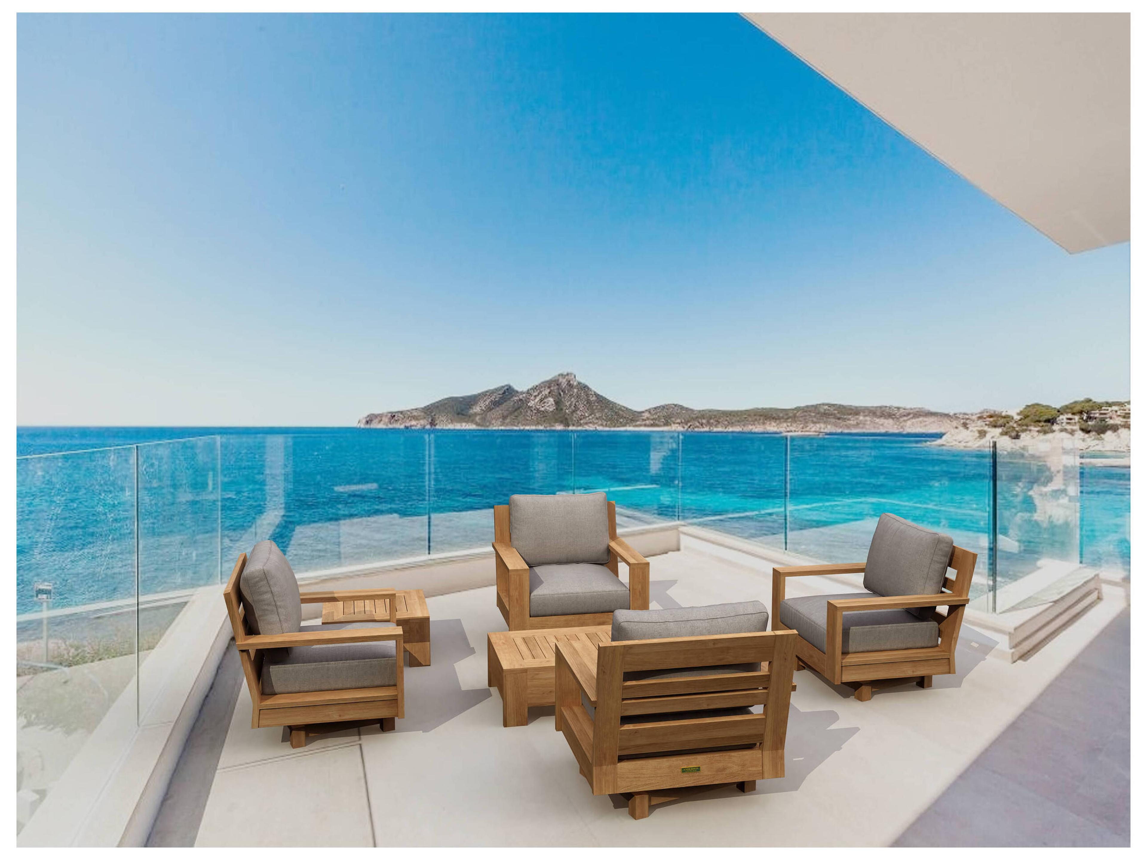 Madera Deep Seating Teak Outdoor Lounge Set