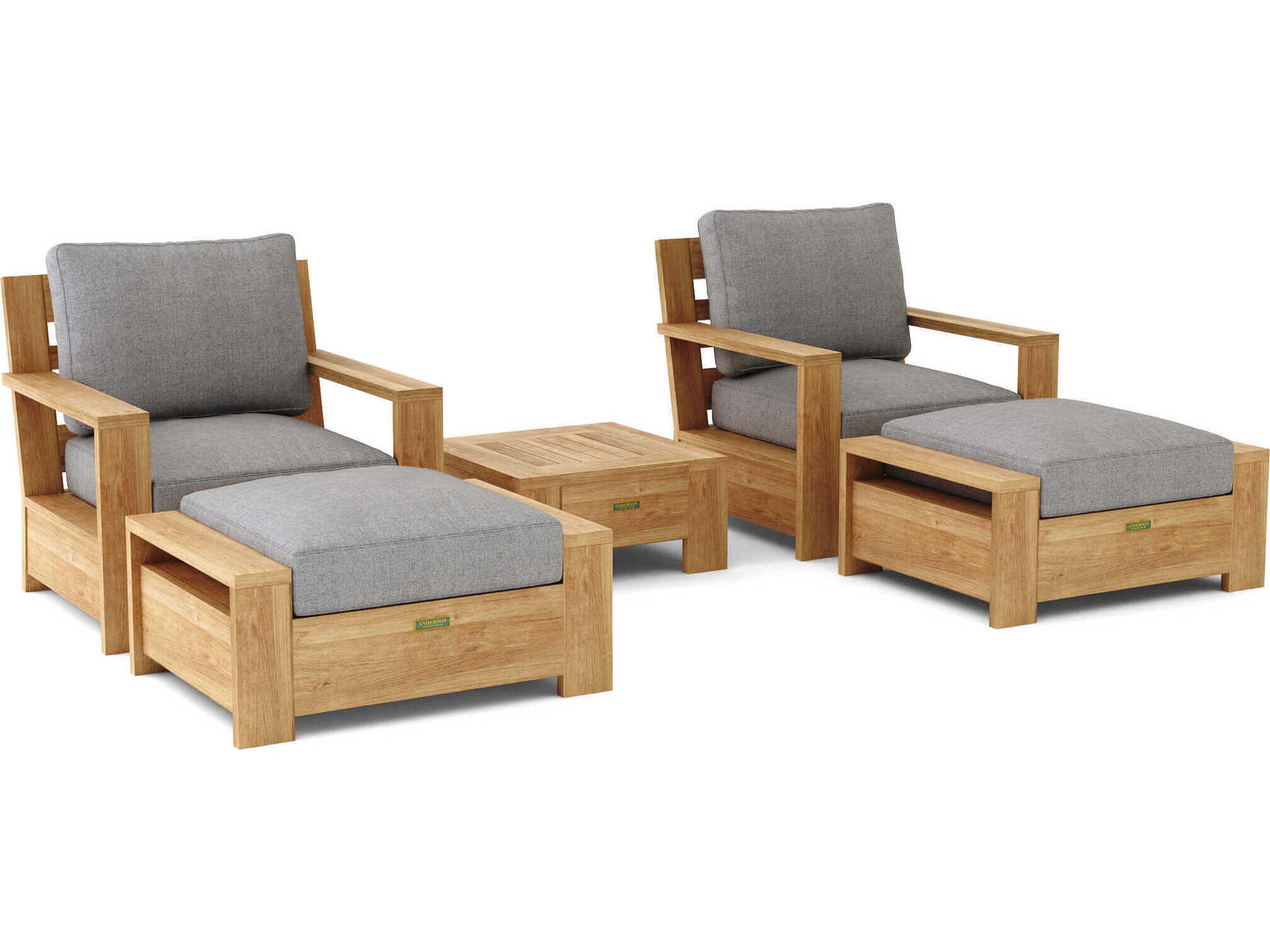 Anderson Teak Madera Deep Seating Teak Outdoor Patio Lounge Set
