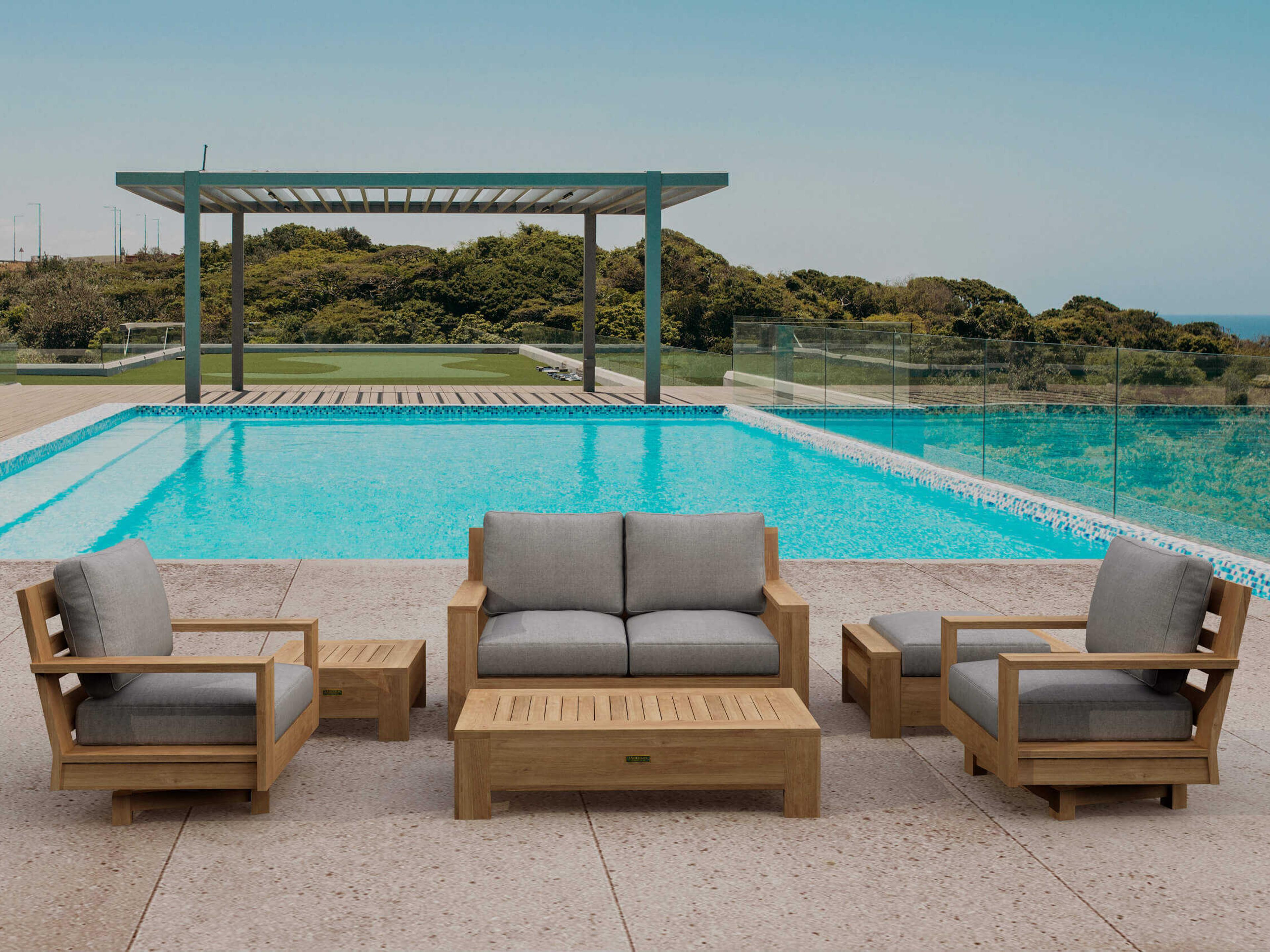 Madera Deep Seating Teak Patio Lounge Set