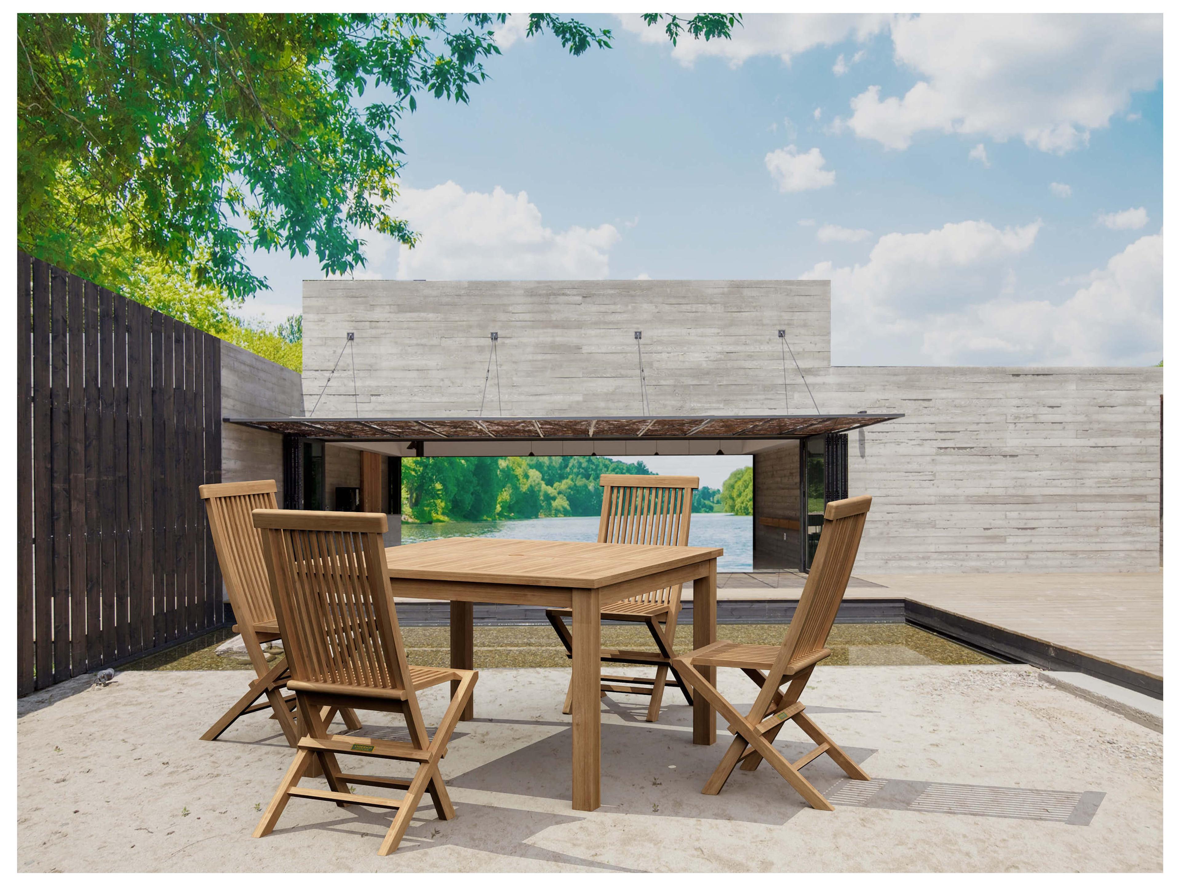 Anderson Teak Windsor Classic 5-Piece Folding Dining Chair