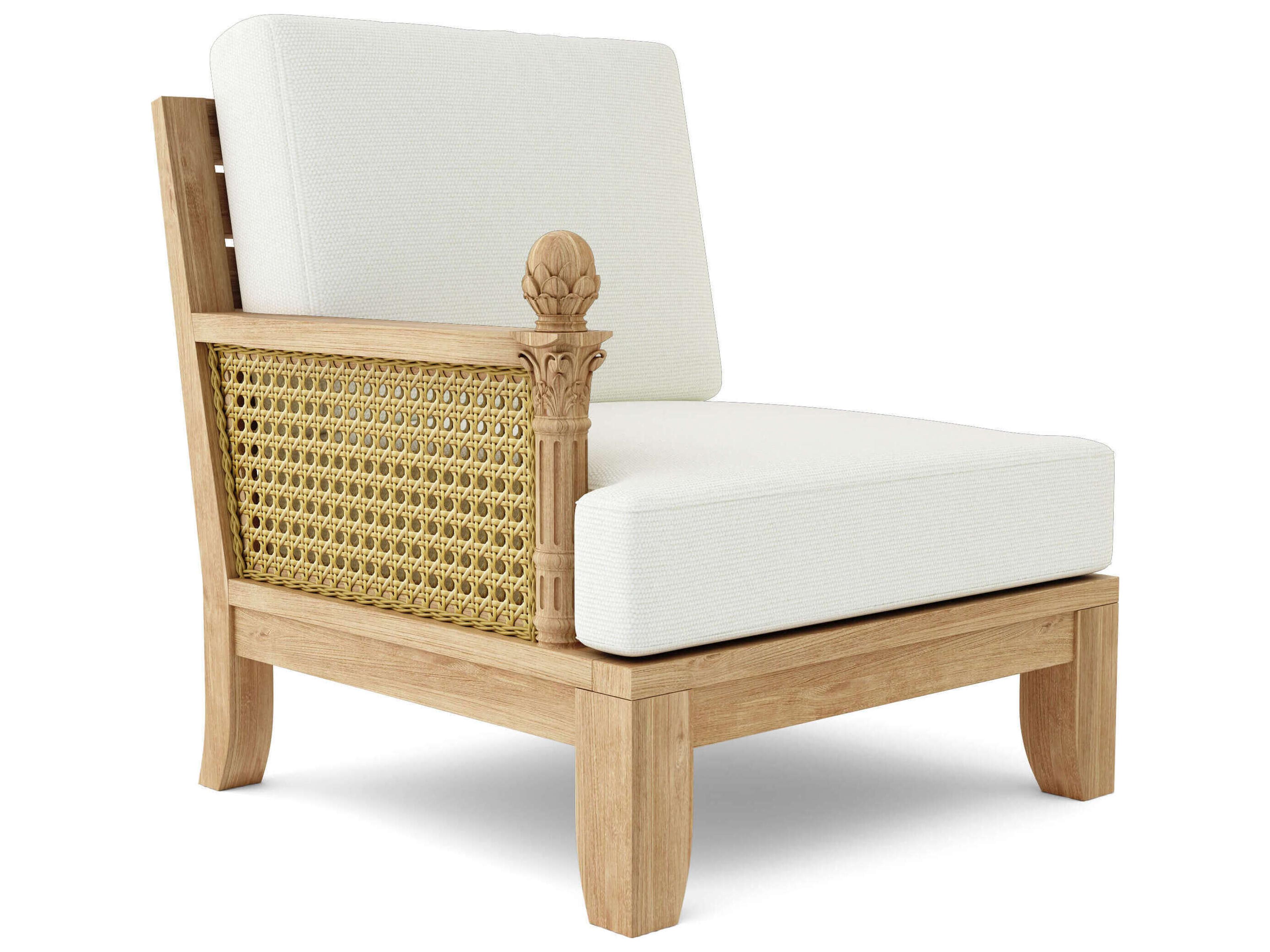 Anderson Teak Luxe Natural 7 Piece Sectional Modular Deep Seating Outdoor Patio Lounge Set