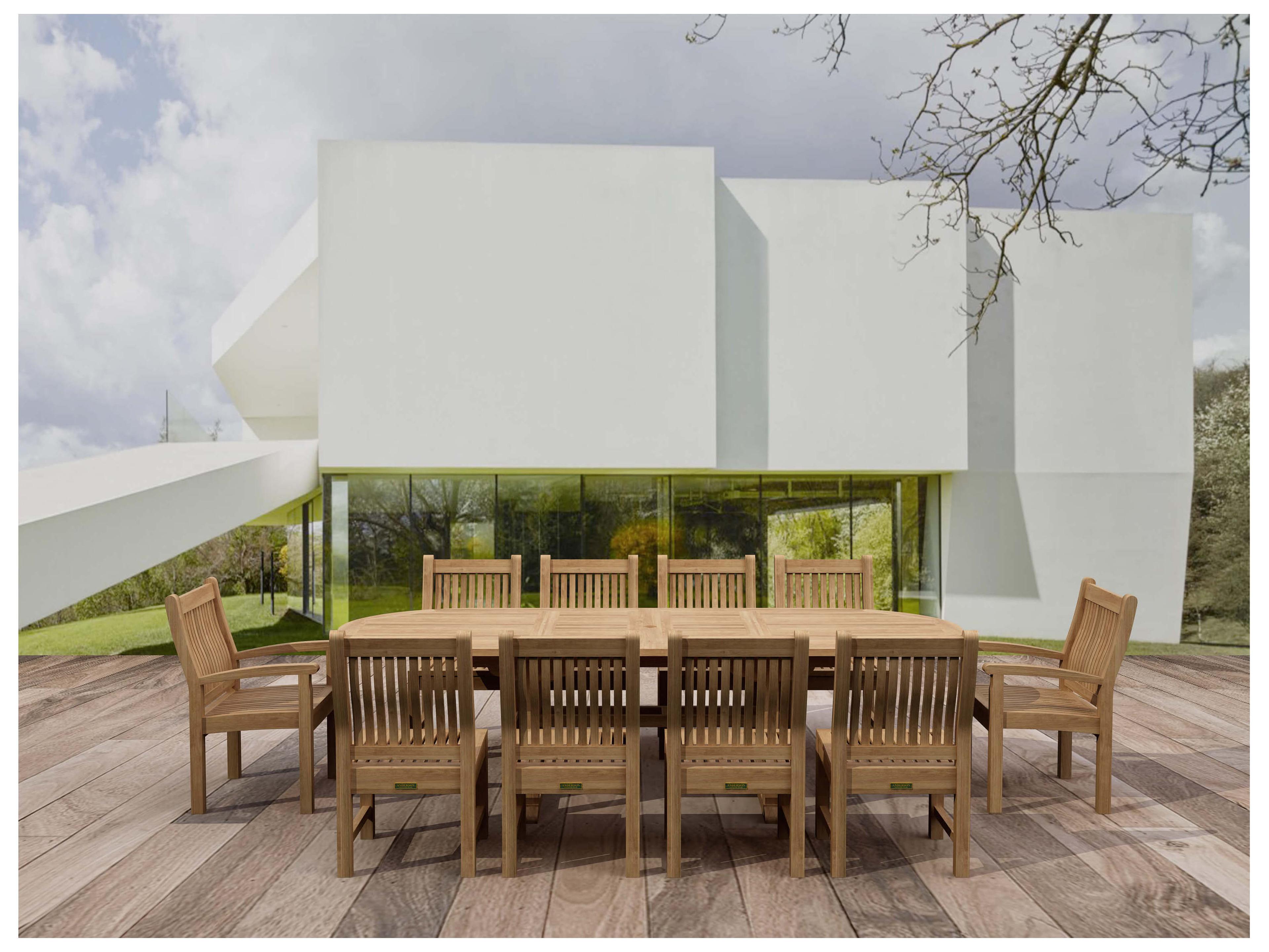 Sahara Dining Side Chair 11-Piece Oval Patio Dining Set