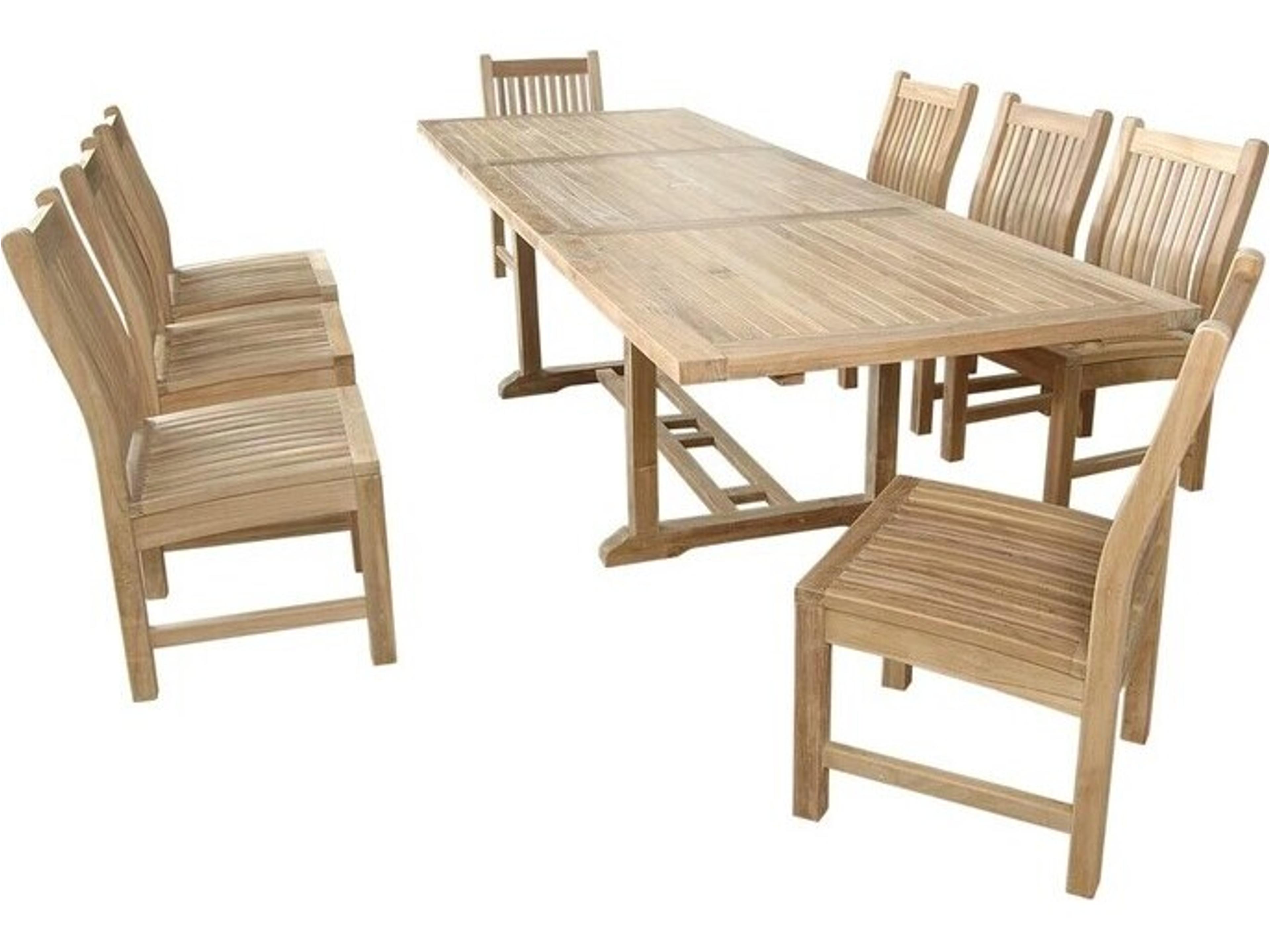 Anderson Teak Bahama Sahara 9-Piece 10' Rectangular Outdoor Dining Set