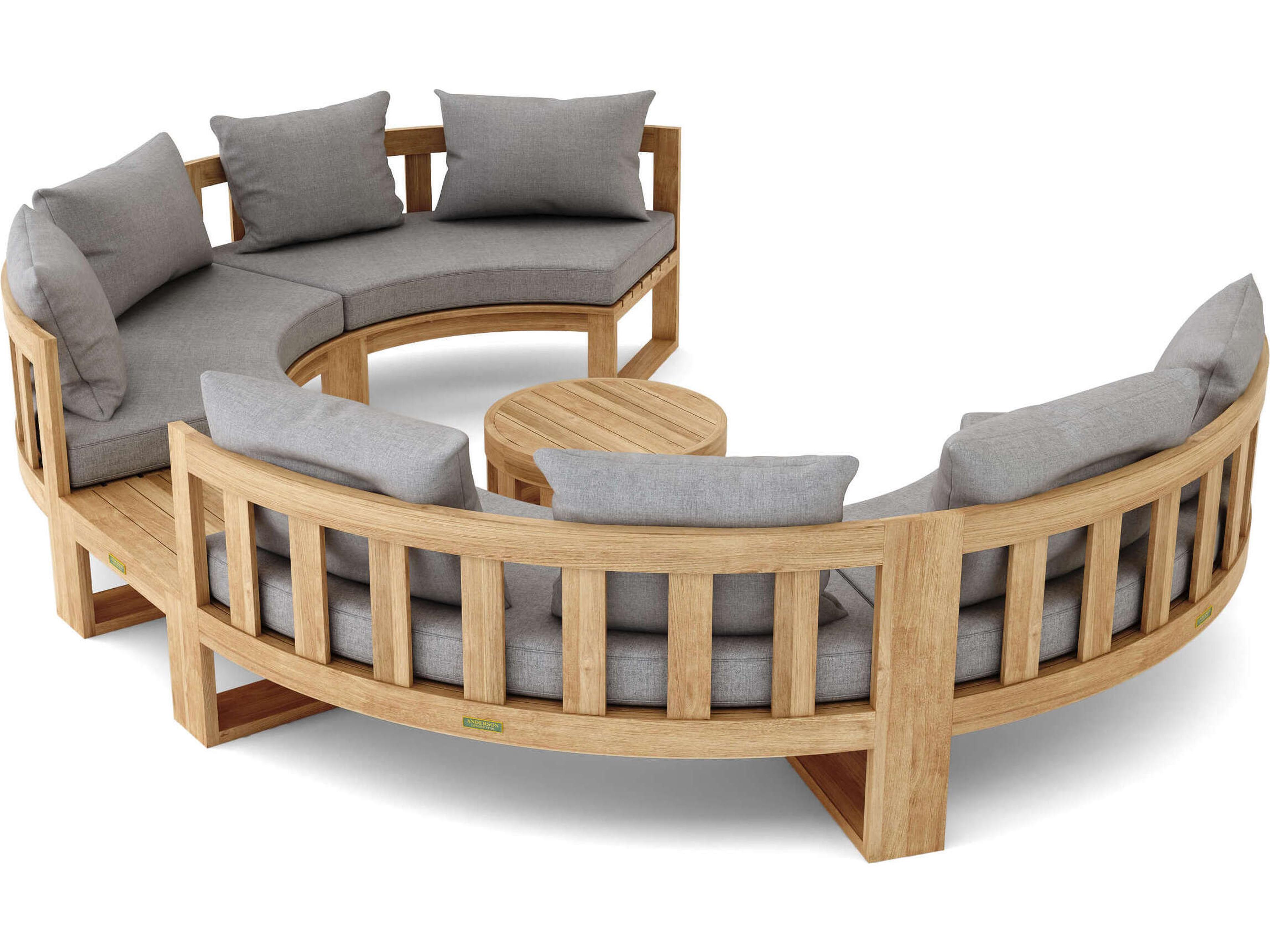 Anderson Teak Circular Modular Deep Seating Teak Patio Lounge Set