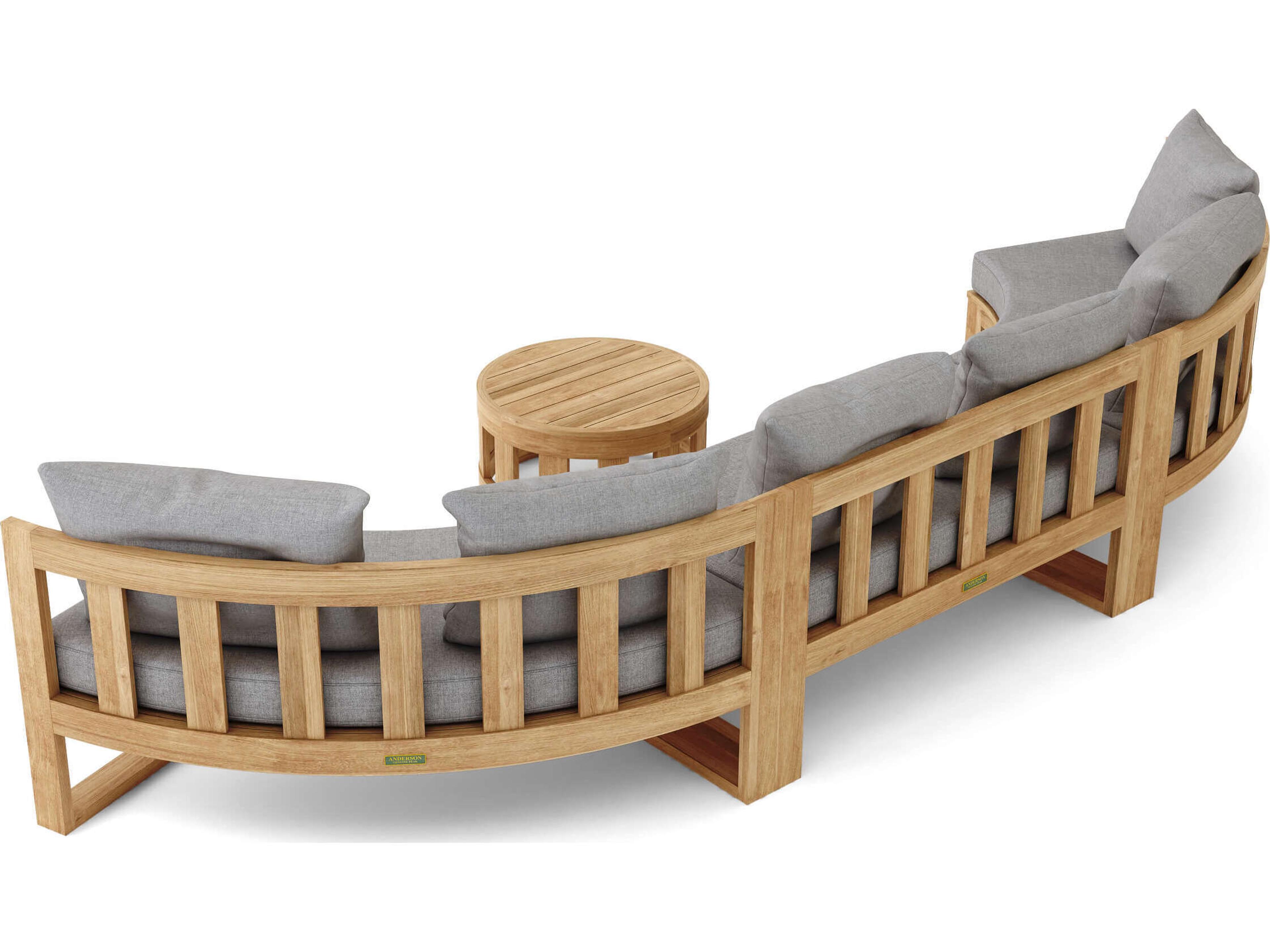 Anderson Teak Circular Modular Deep Seating Teak Patio Lounge Set