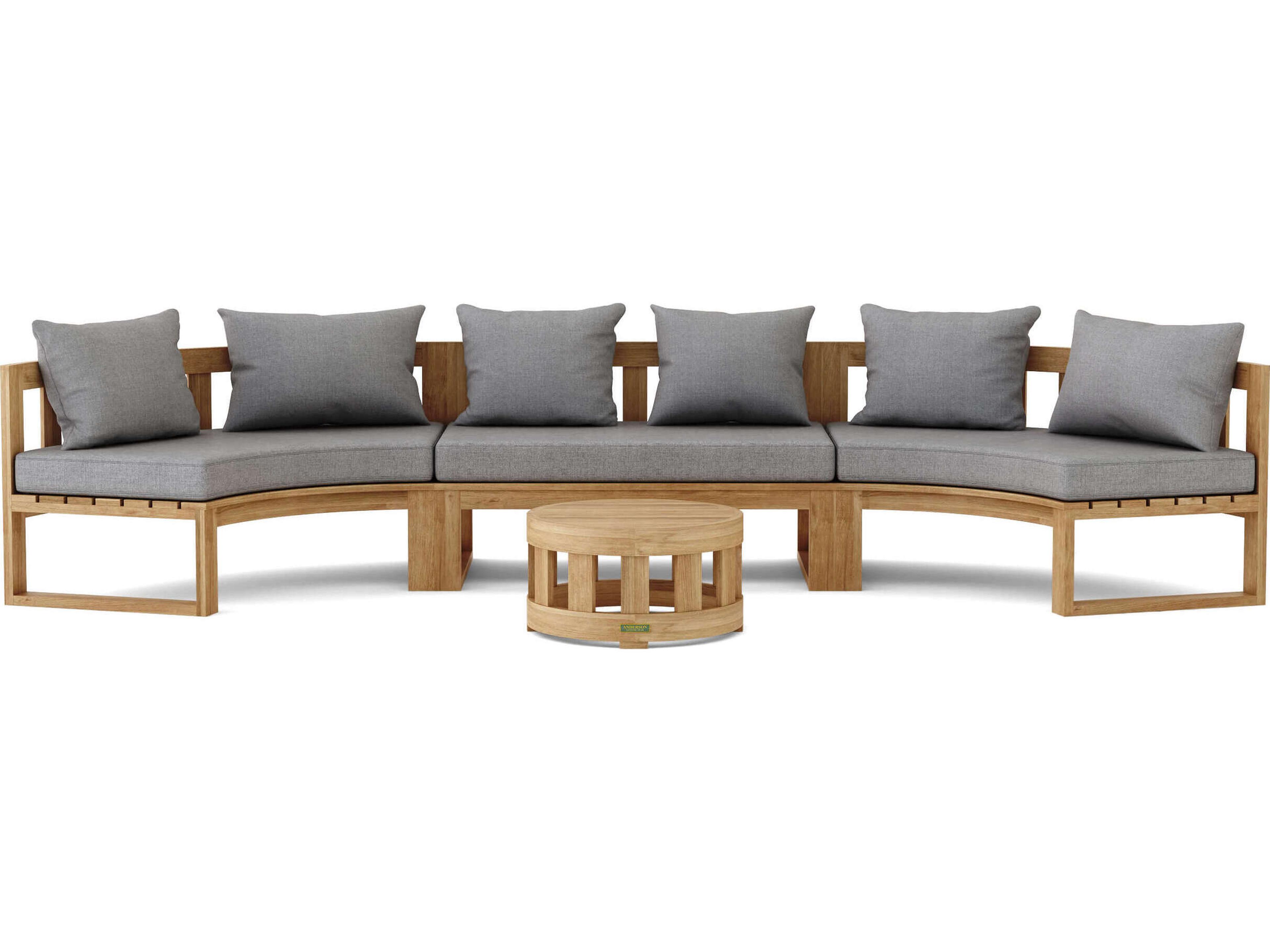 Anderson Teak Circular Modular Deep Seating Teak Patio Lounge Set