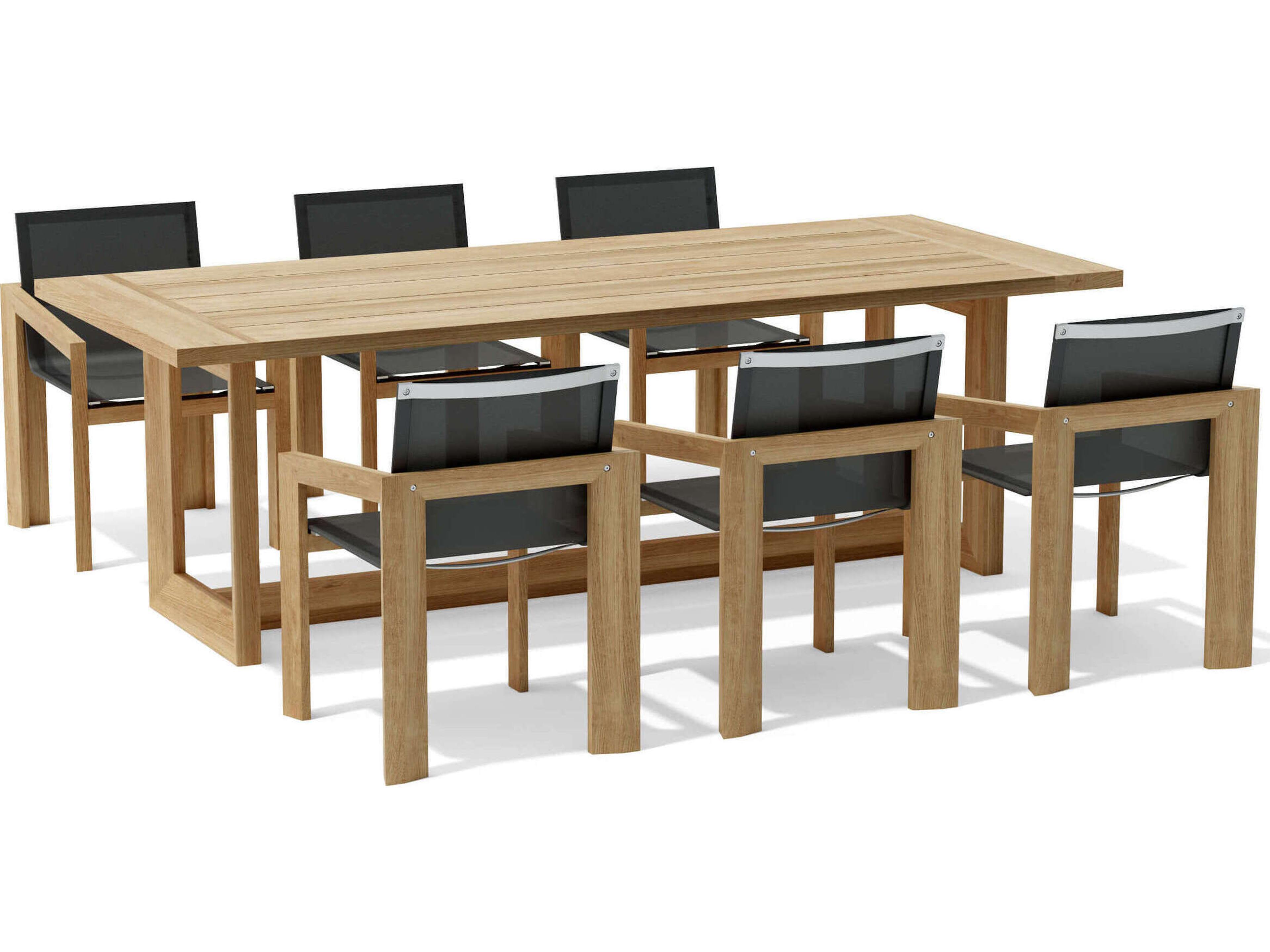 Anderson Teak Smyrna Natural 7 Piece Outdoor Patio Dining Set