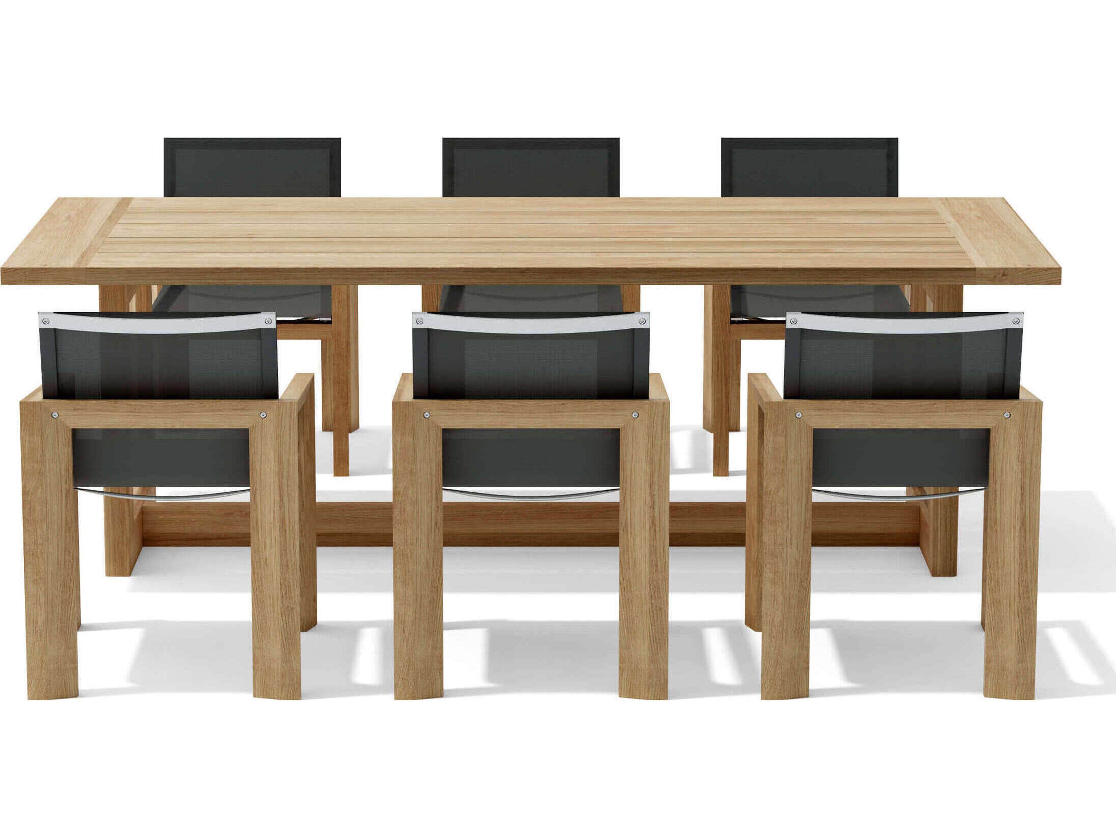 Anderson Teak Smyrna Natural 7 Piece Outdoor Patio Dining Set