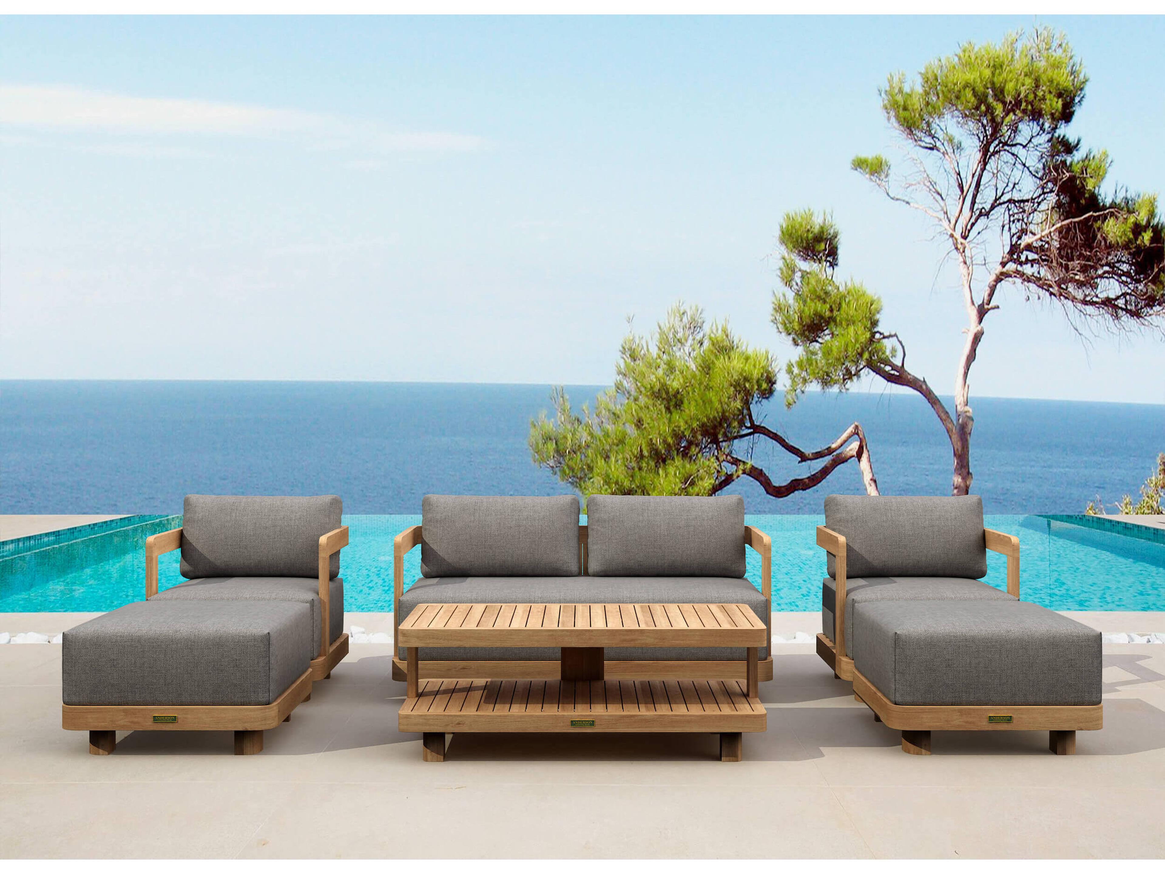 Granada Deep Seating Teak Patio Lounge Set