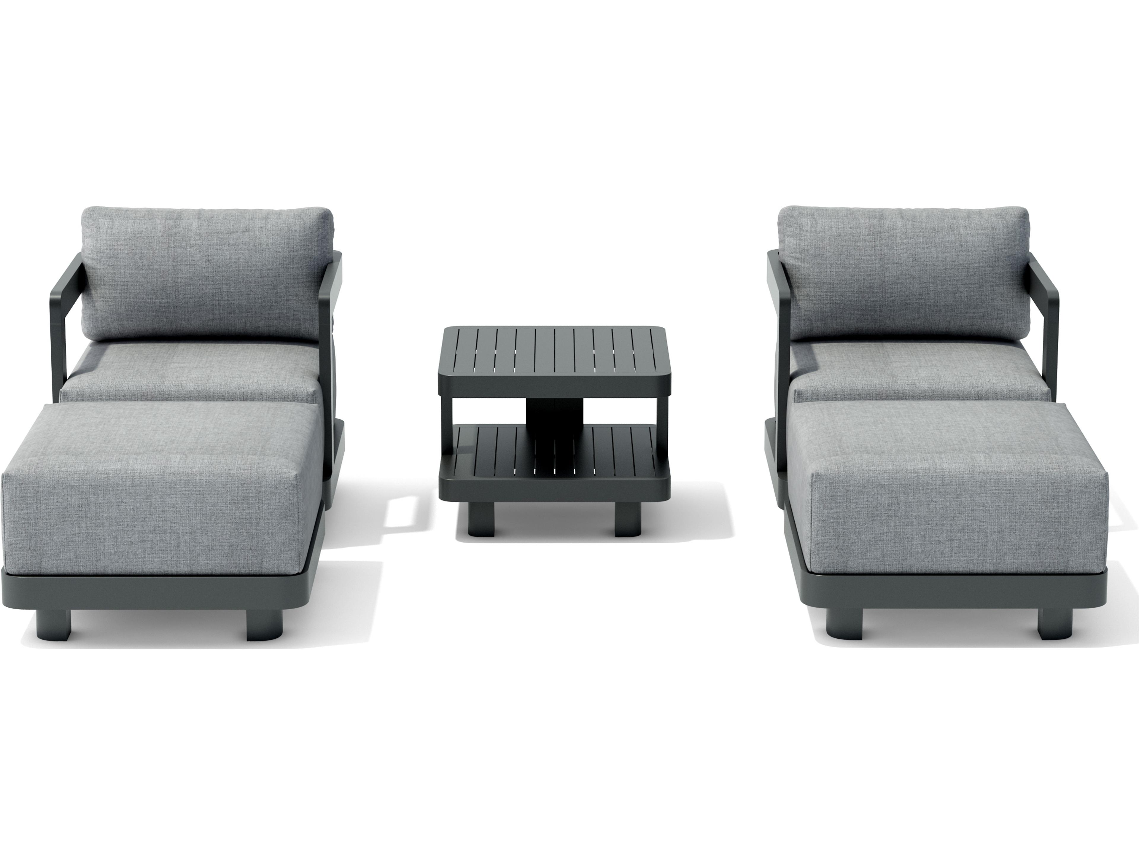 Anderson Teak Granada Aluminum Dark Grey 6 Piece Deep Seating Outdoor Lounge Set