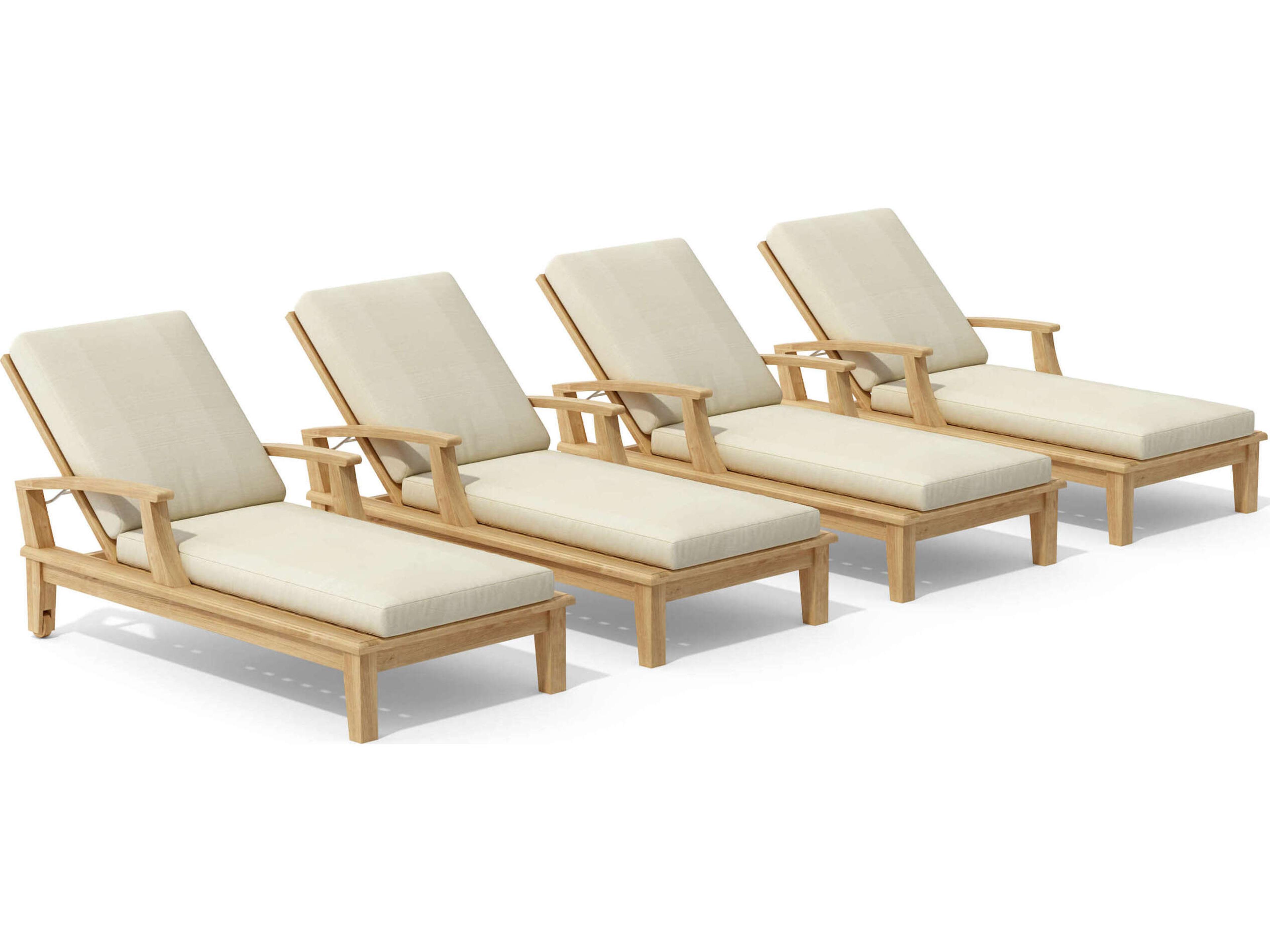 Anderson Teak Brianna Teak Cushion Arm Adjustable Patio Chaise Lounge