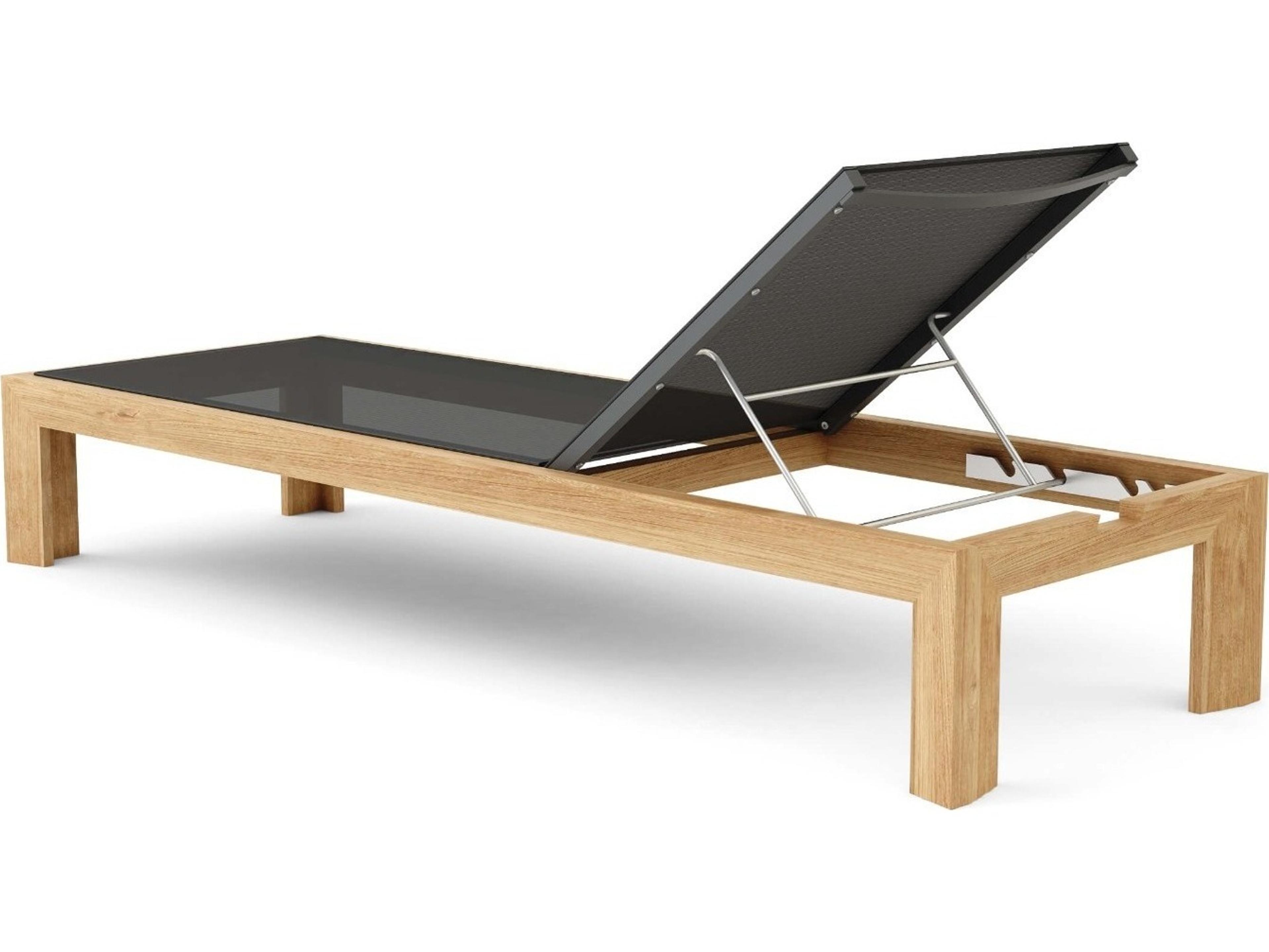 Anderson Teak Smyrna Natural Sling Outdoor Chaise Lounge