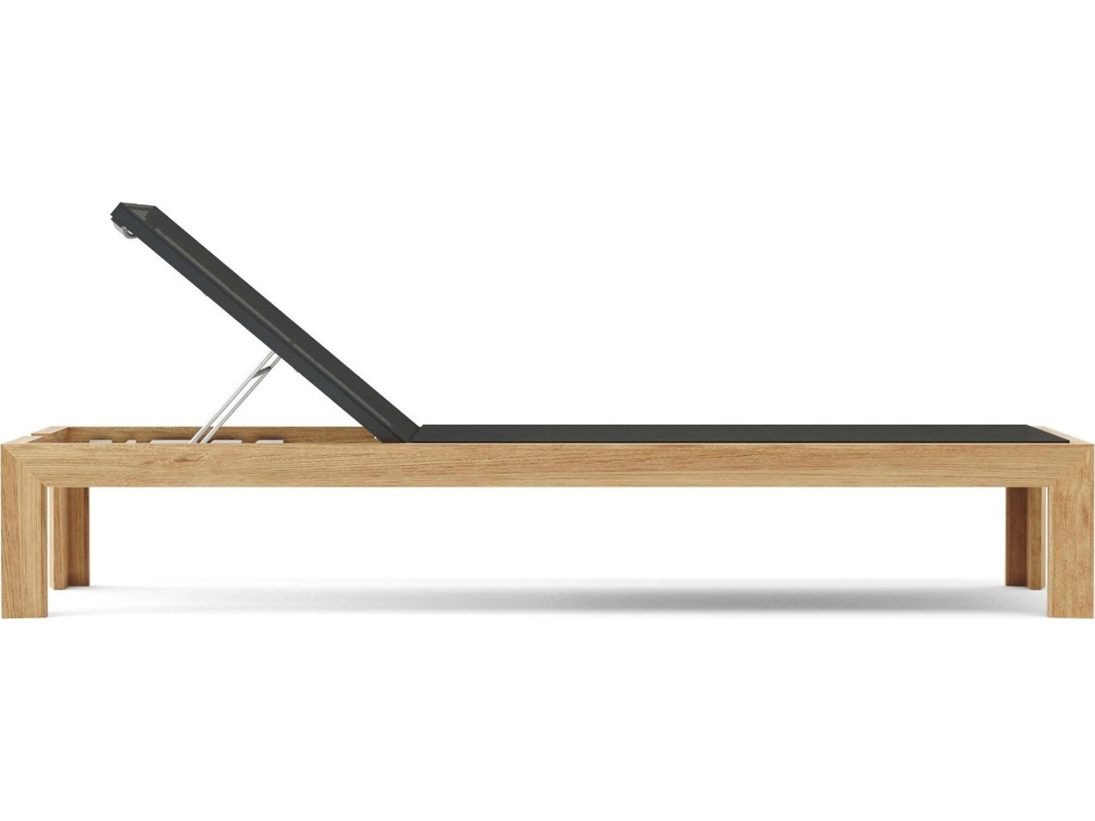 Anderson Teak Smyrna Natural Sling Outdoor Chaise Lounge