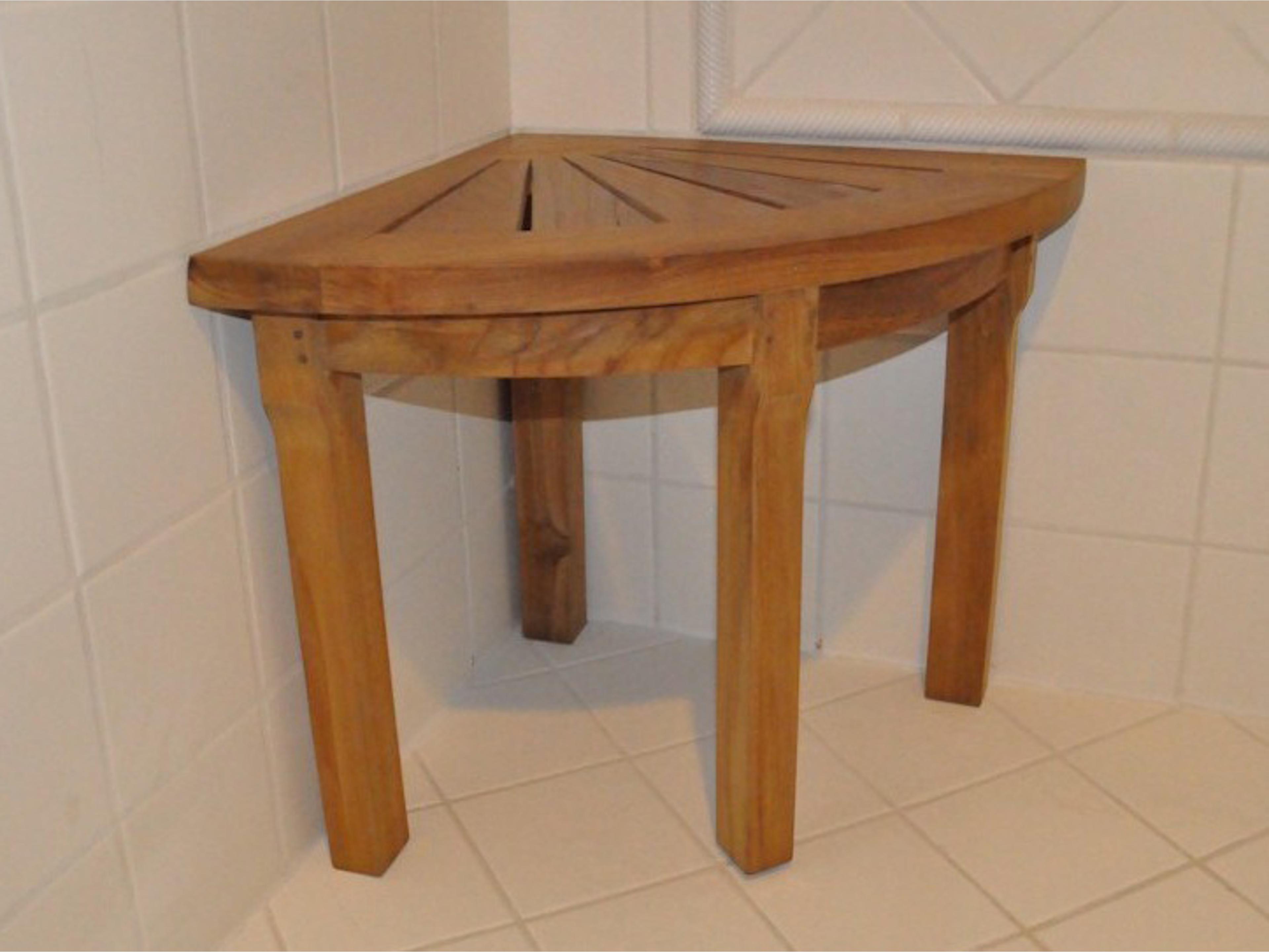 Anderson Teak Shower Stool Corner