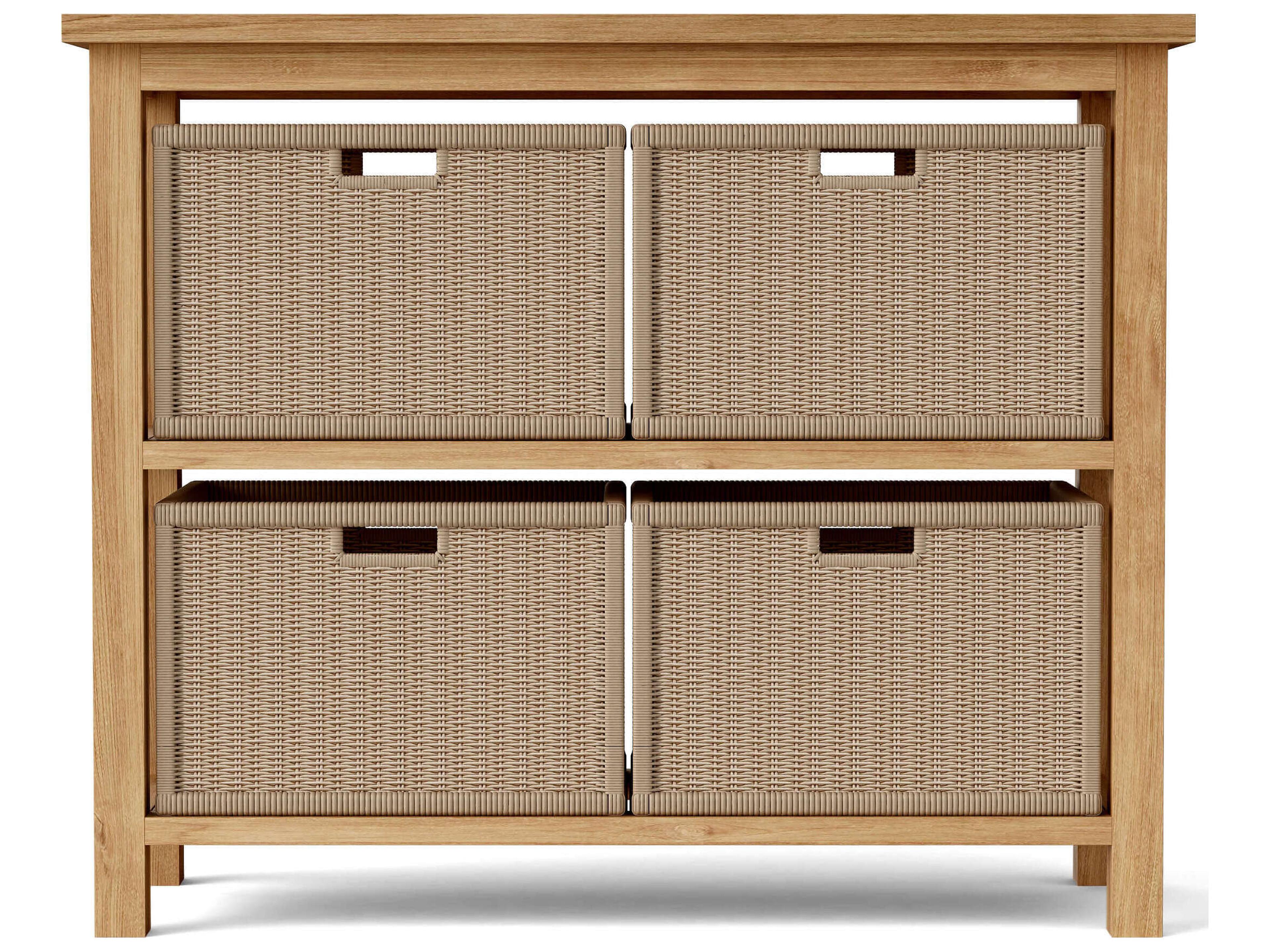 Anderson Teak Towel Console with 2 Shelves Table