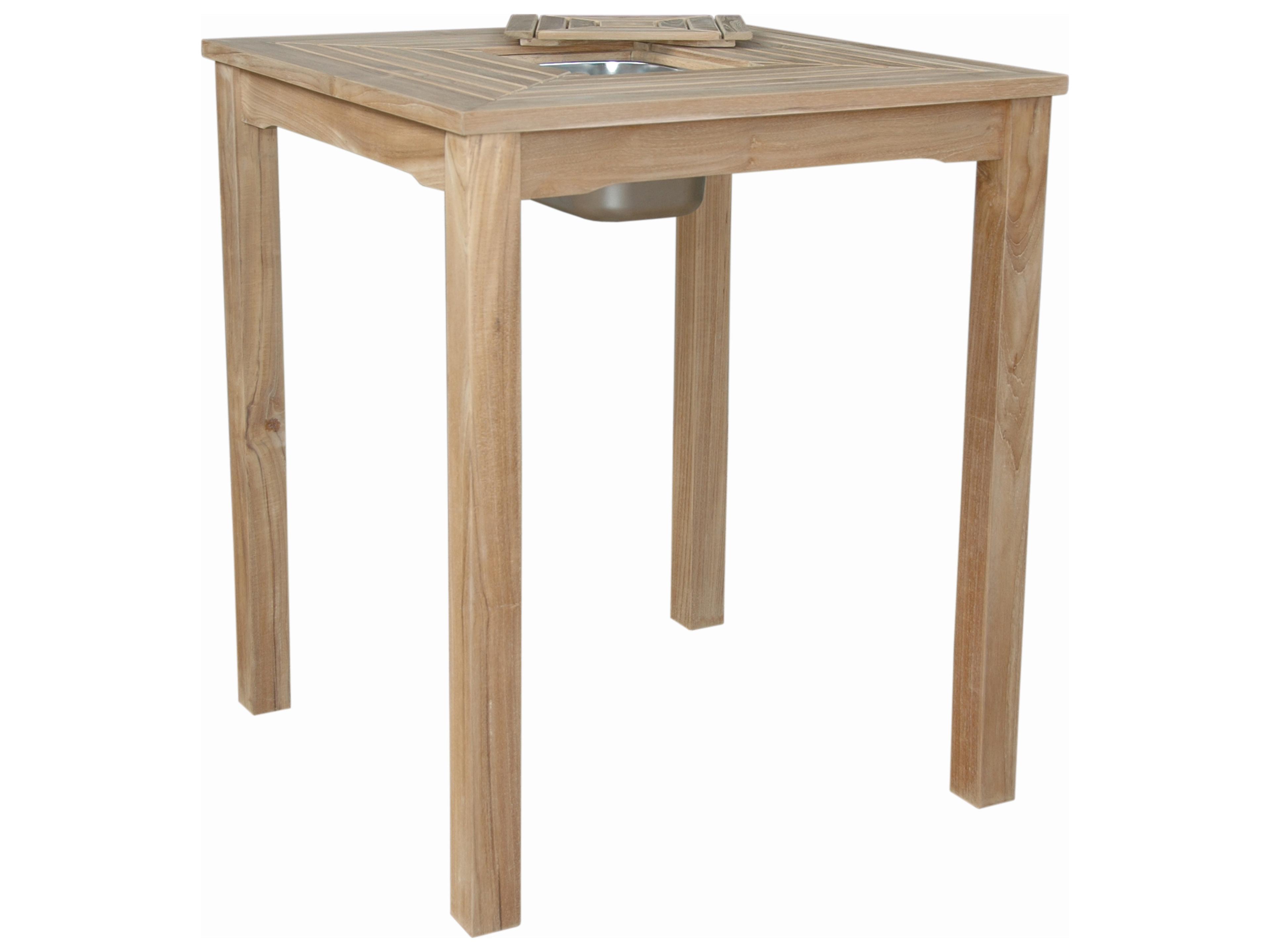 Anderson Teak Chatsworth Ice Chiller Outdoor Patio Bar Table