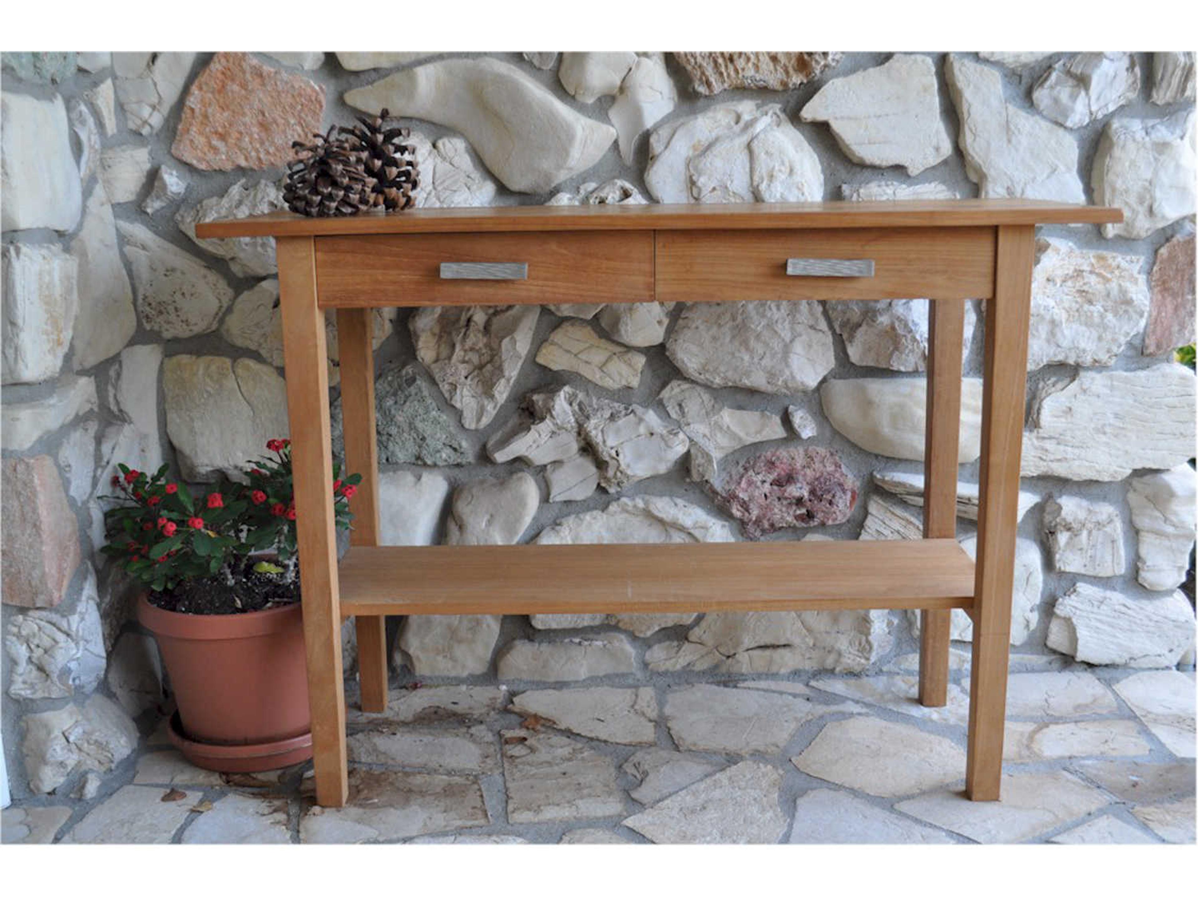 Anderson Teak Atlanta Rectangular Serving Table with 2 Drawers And 1 Shelf