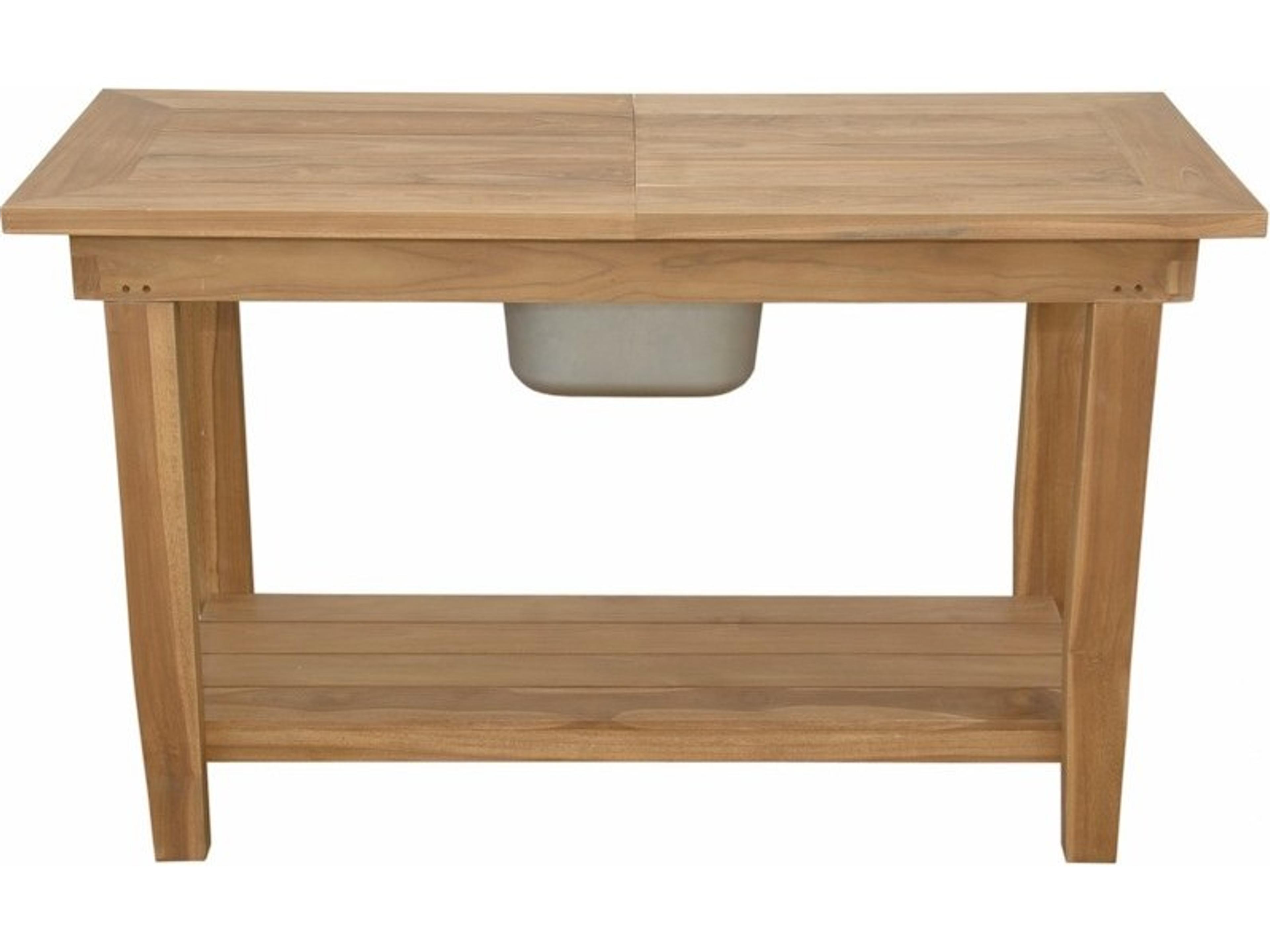 Anderson Teak Nautilus Patio Console Table with Ss Container