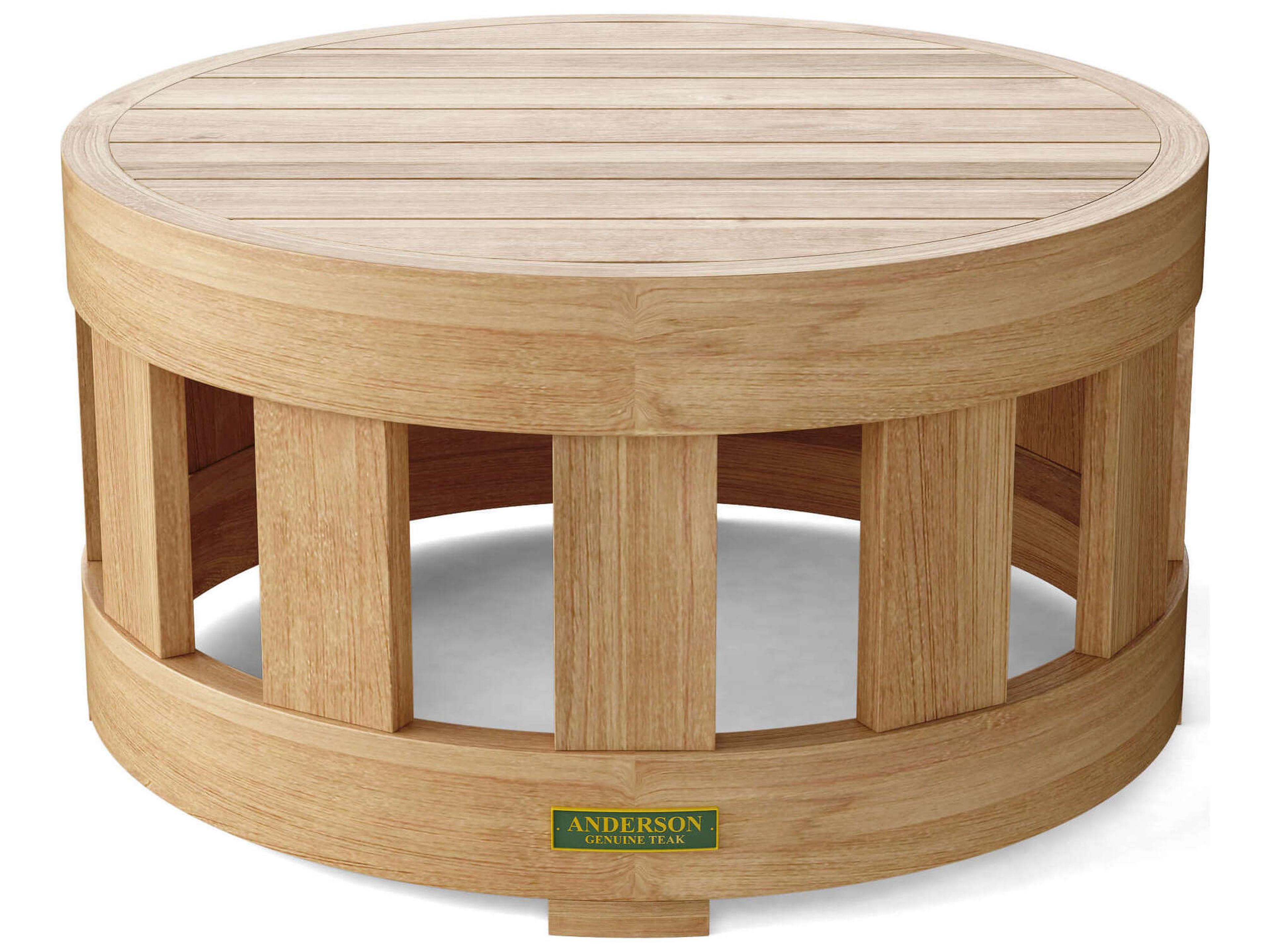 Anderson Teak Circular Modular Deep Seating Round Patio Coffee Table