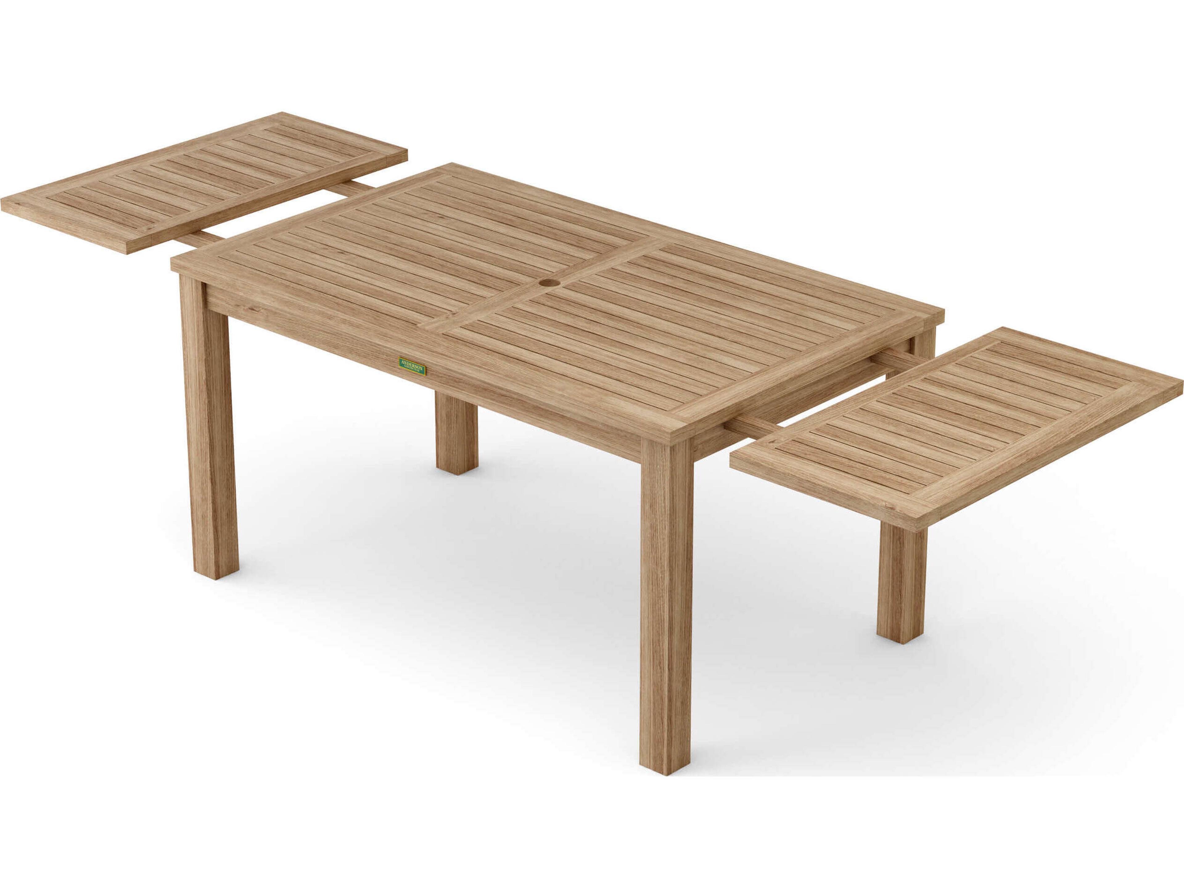 Anderson Teak Bahama Rectangular Table with Double Leaf Extensions