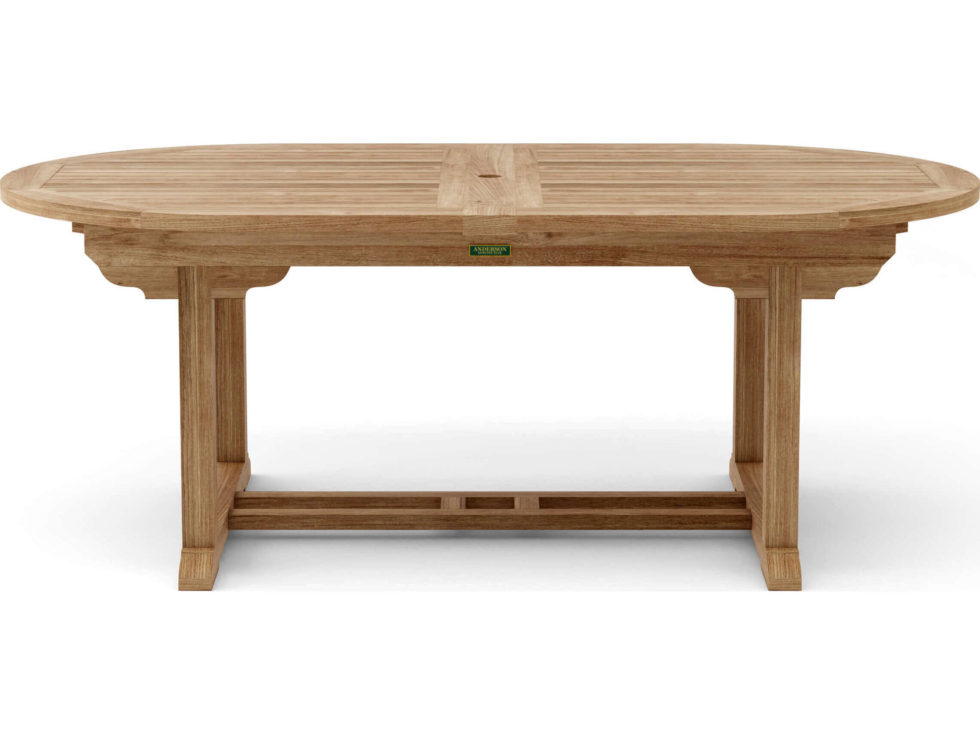 Anderson Teak Bahama Oval Extendable Table with Double Extensions