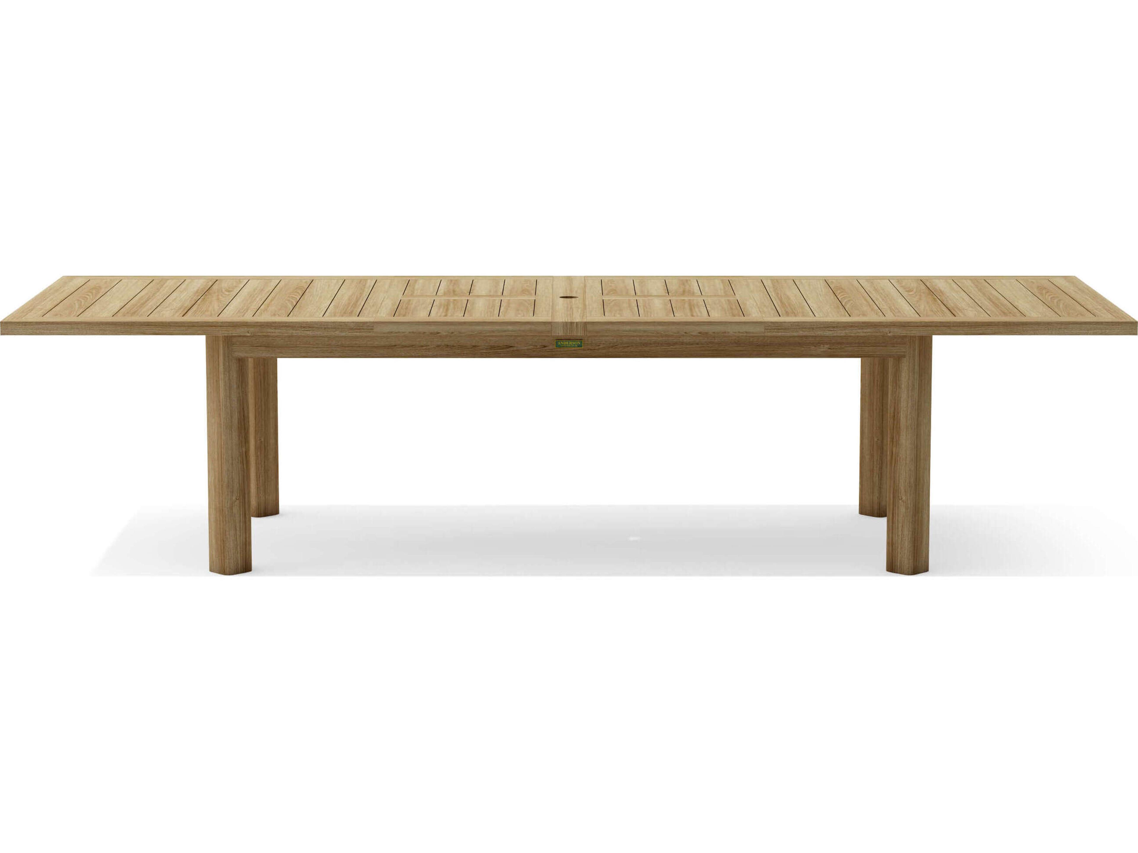 Anderson Teak Chelsea Rectangular Umbrella Hole Dining Table