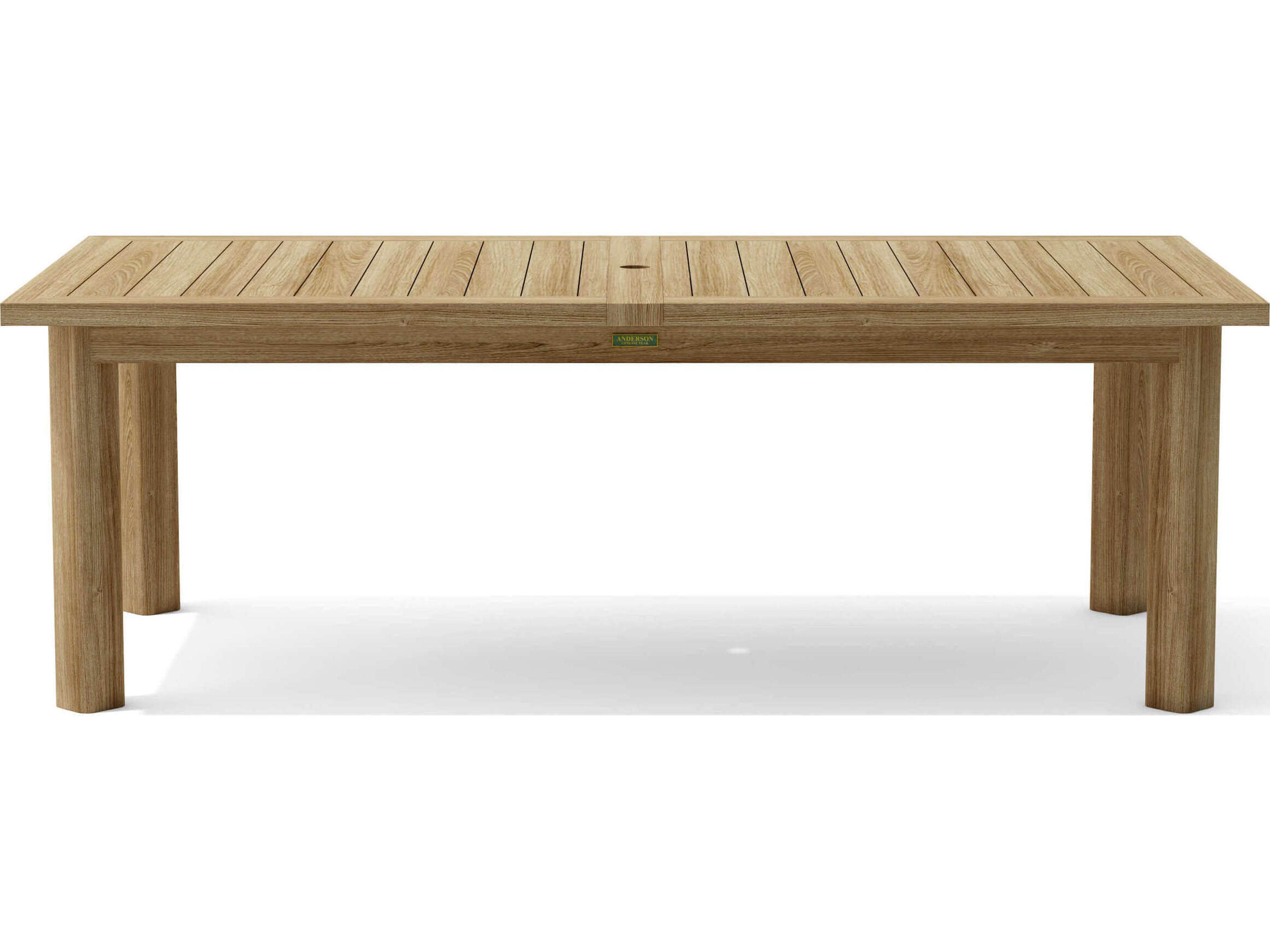 Anderson Teak Chelsea Rectangular Umbrella Hole Dining Table
