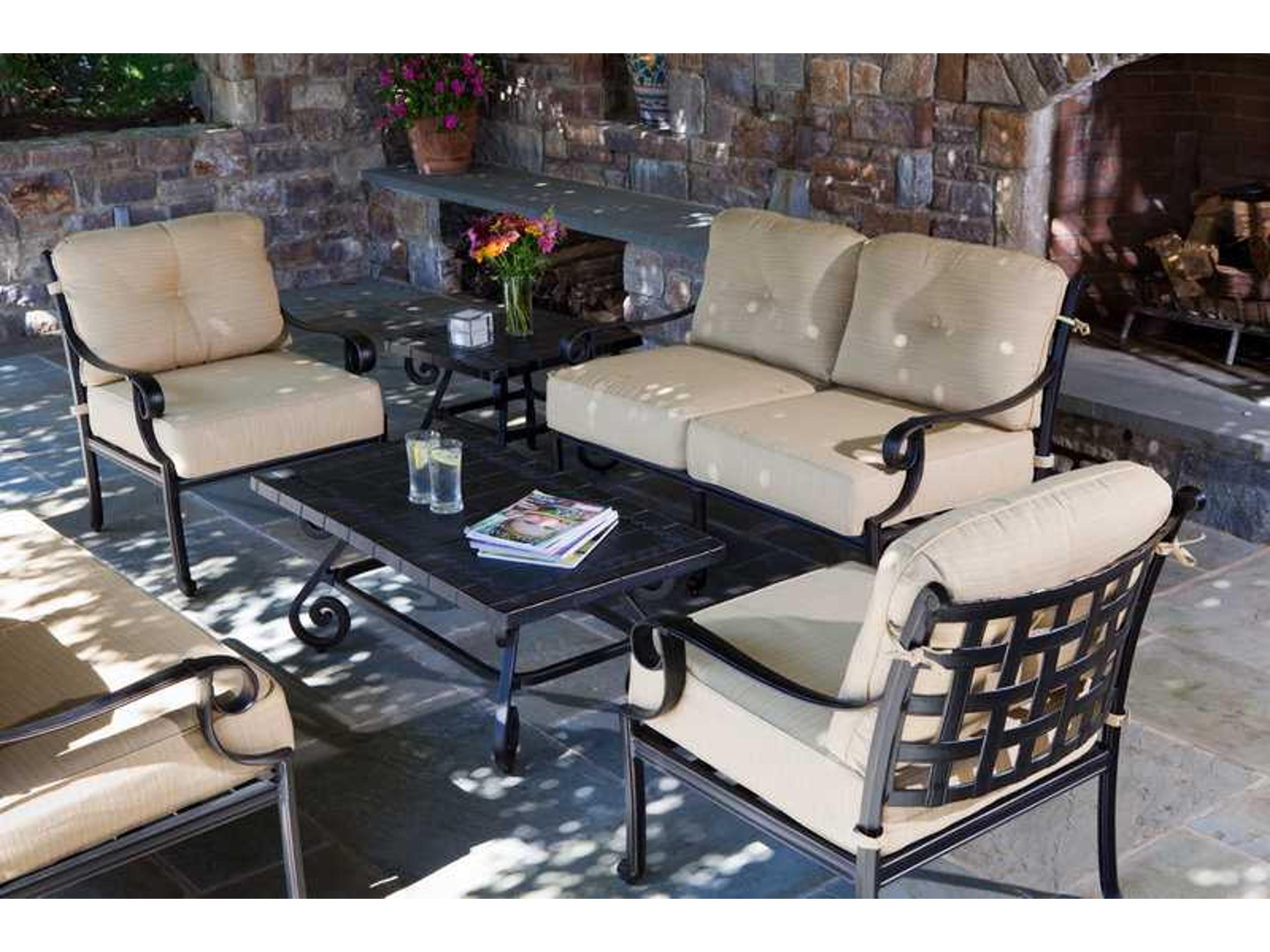 Alfresco Home Chateau Cushion Cast Aluminum Outdoor Lounge Set