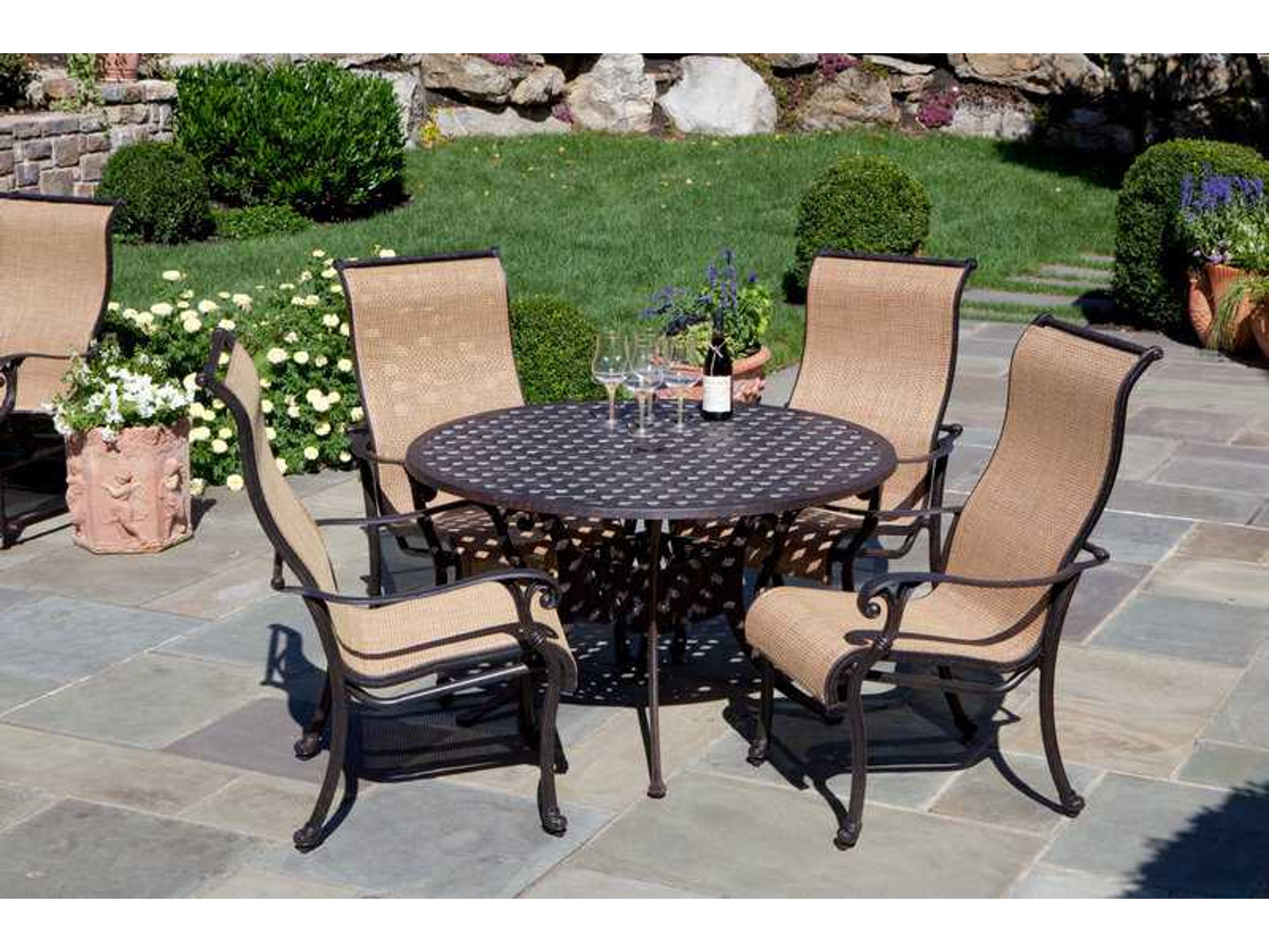 Alfresco Home Tortola Sling Cast Aluminum Outdoor Patio Dining Set