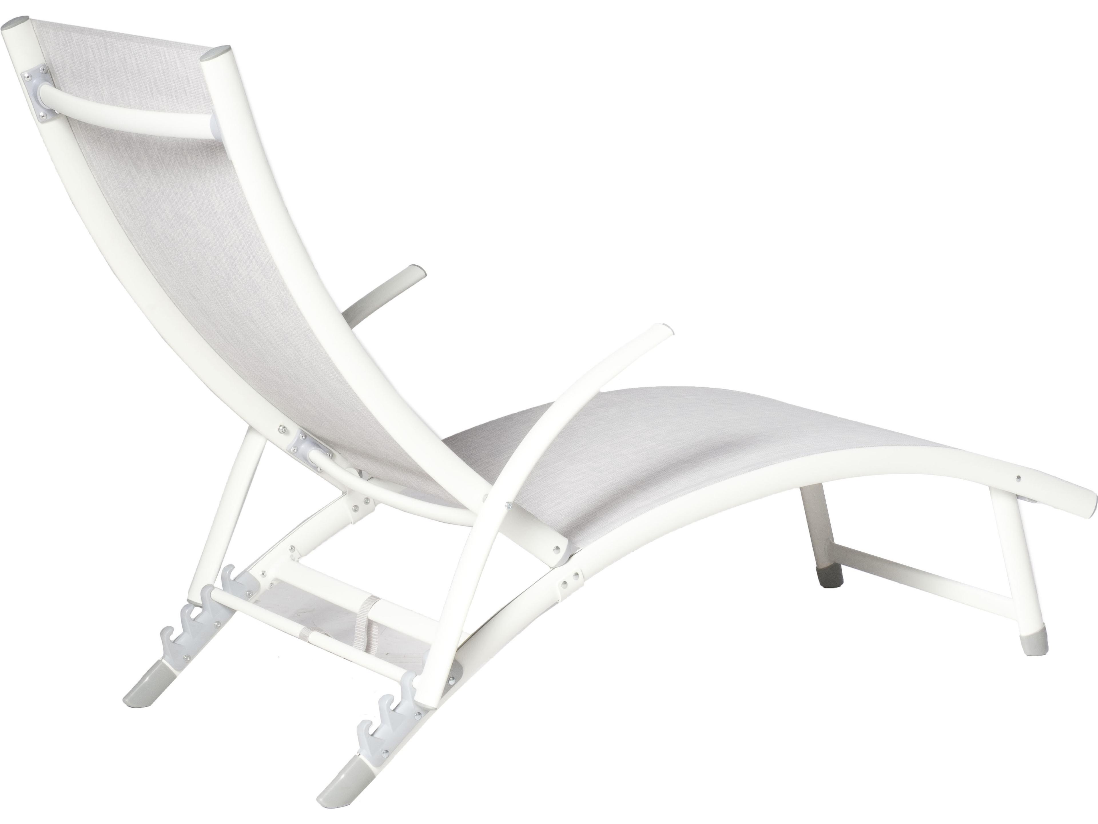 Alfresco Home Poolside Set of 2 Loft White Outdoor Patio Chaise Lounge