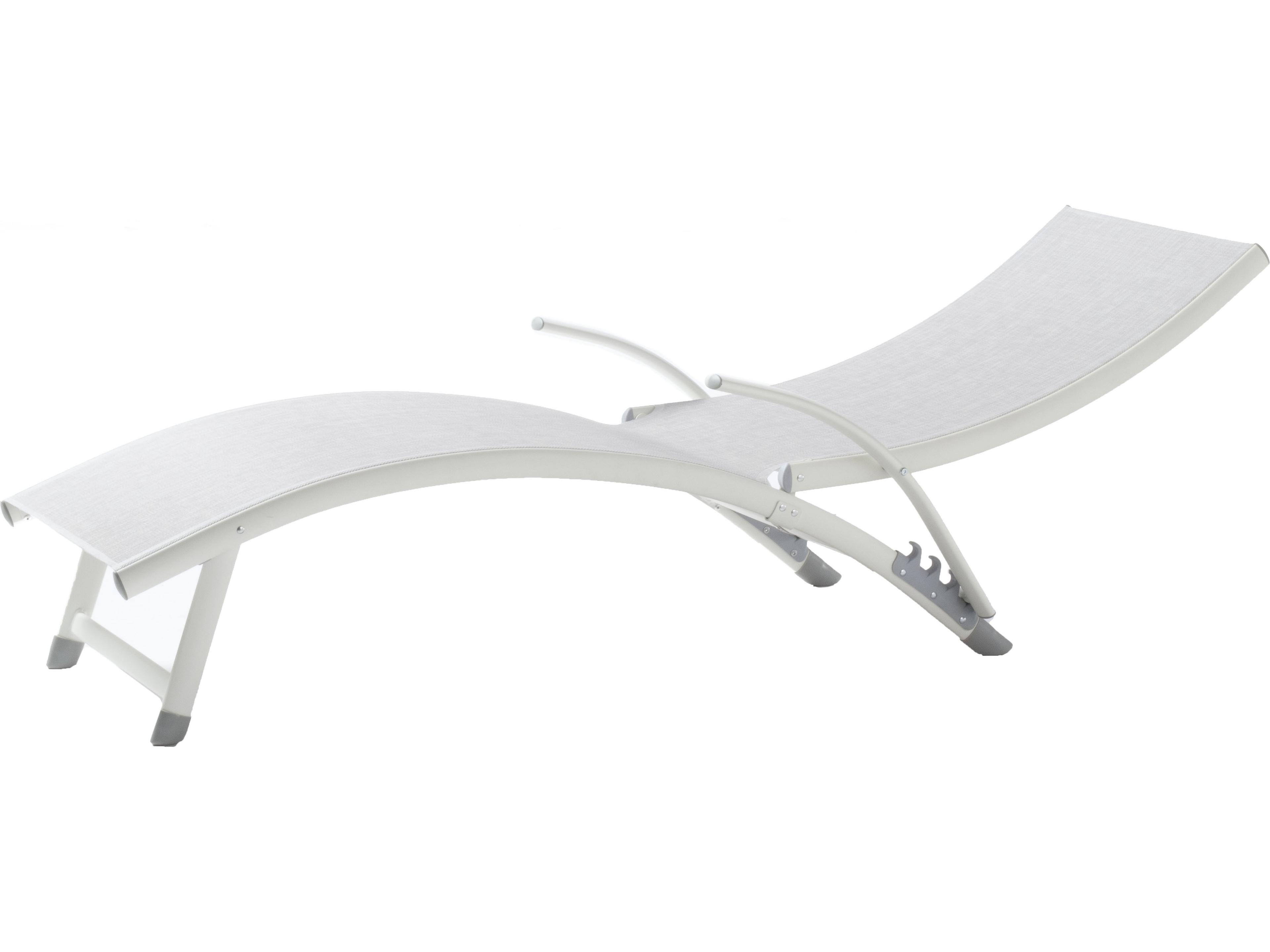Alfresco Home Poolside Set of 2 Loft White Outdoor Patio Chaise Lounge
