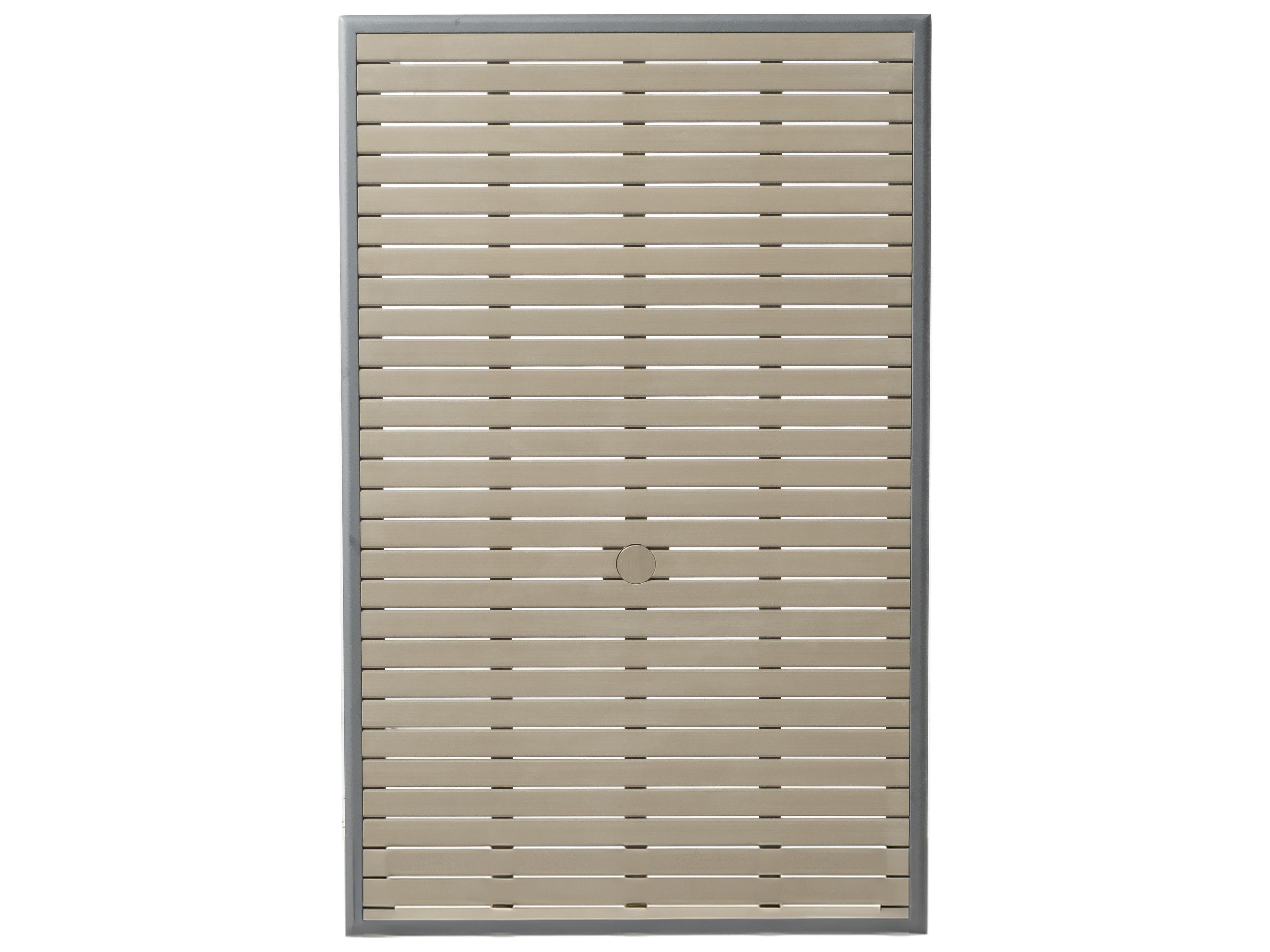 Alfresco Home Oden Gray Polywood Rectangular Patio Dining Table with Umbrella Hole