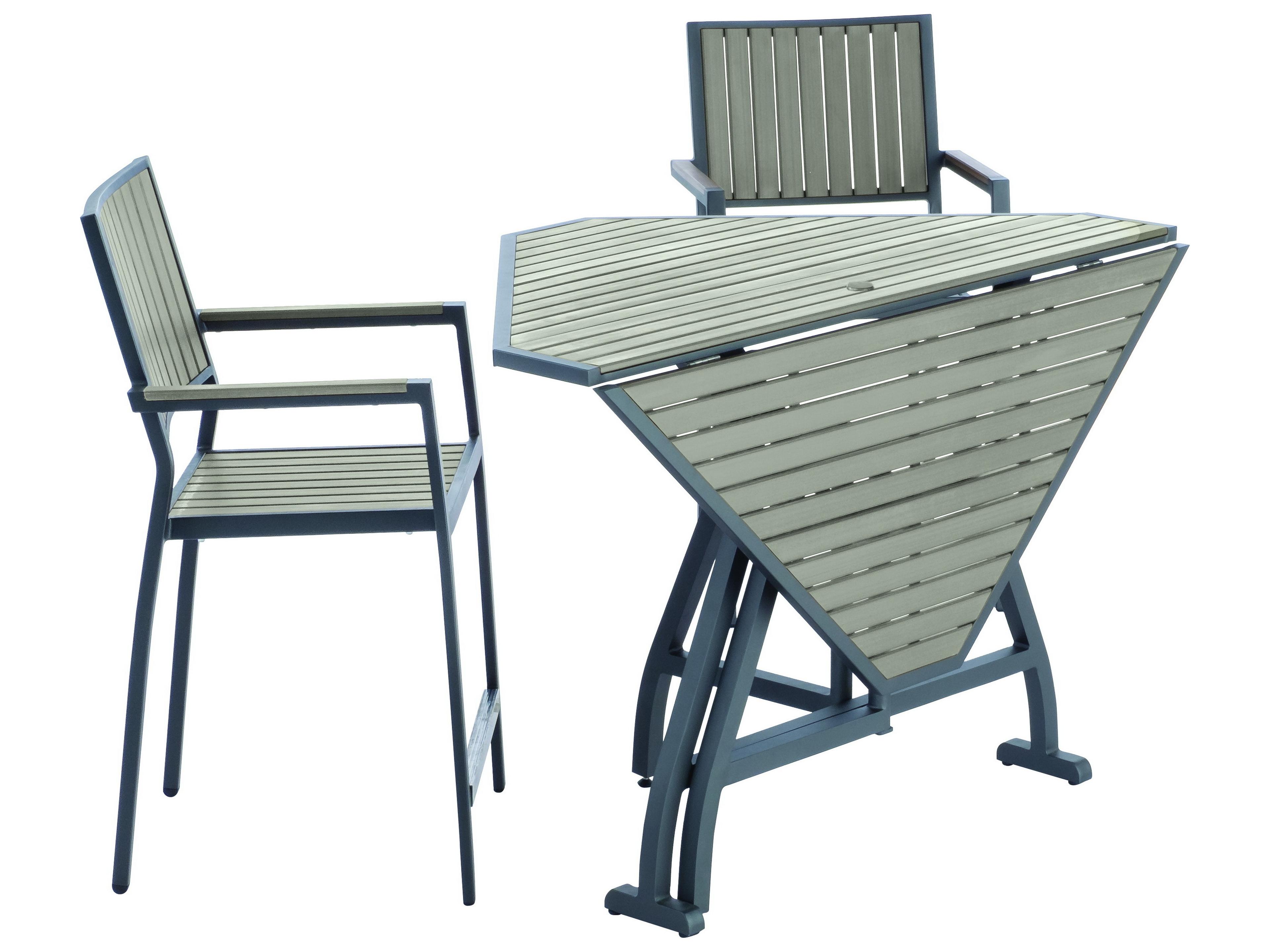 Alfresco Home Oden Dark Grey Polywood Square Patio Counter Table