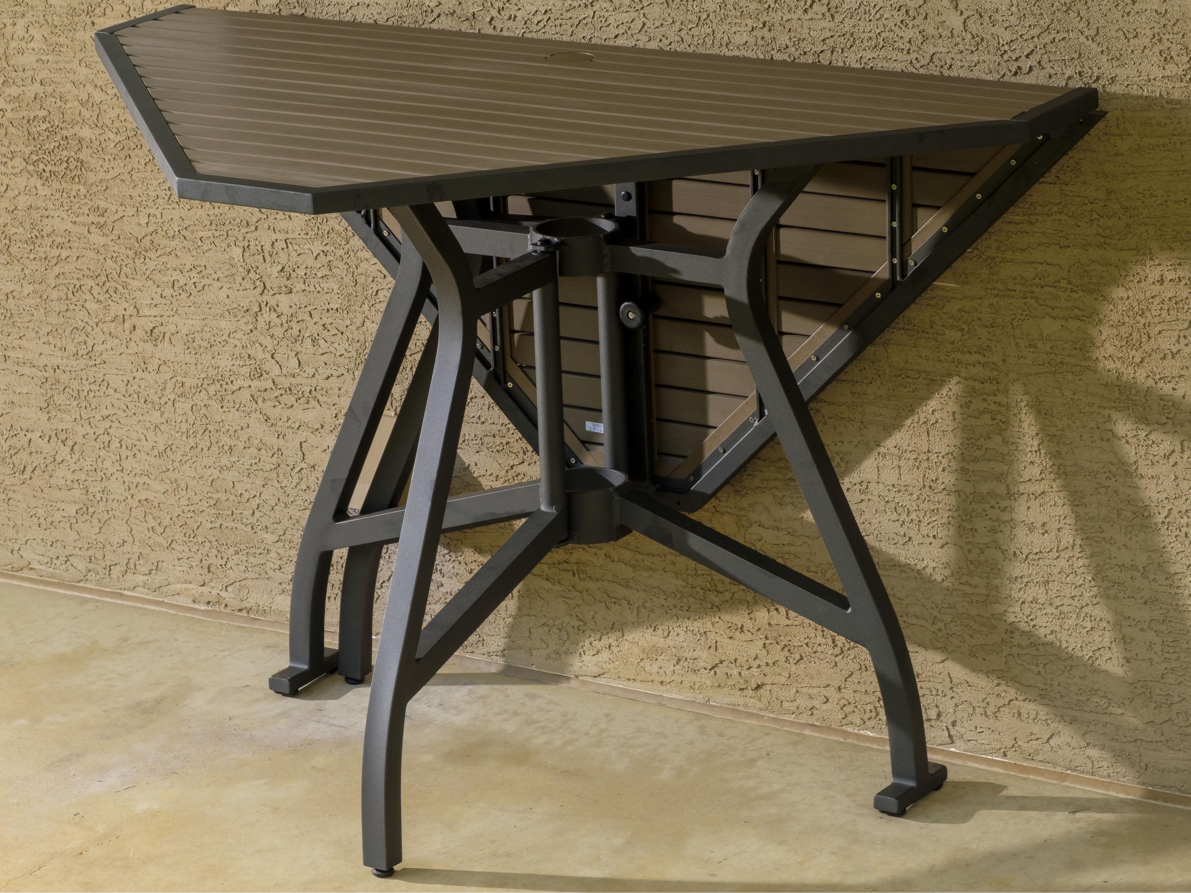 Alfresco Home Oden Dark Grey Polywood Square Patio Counter Table