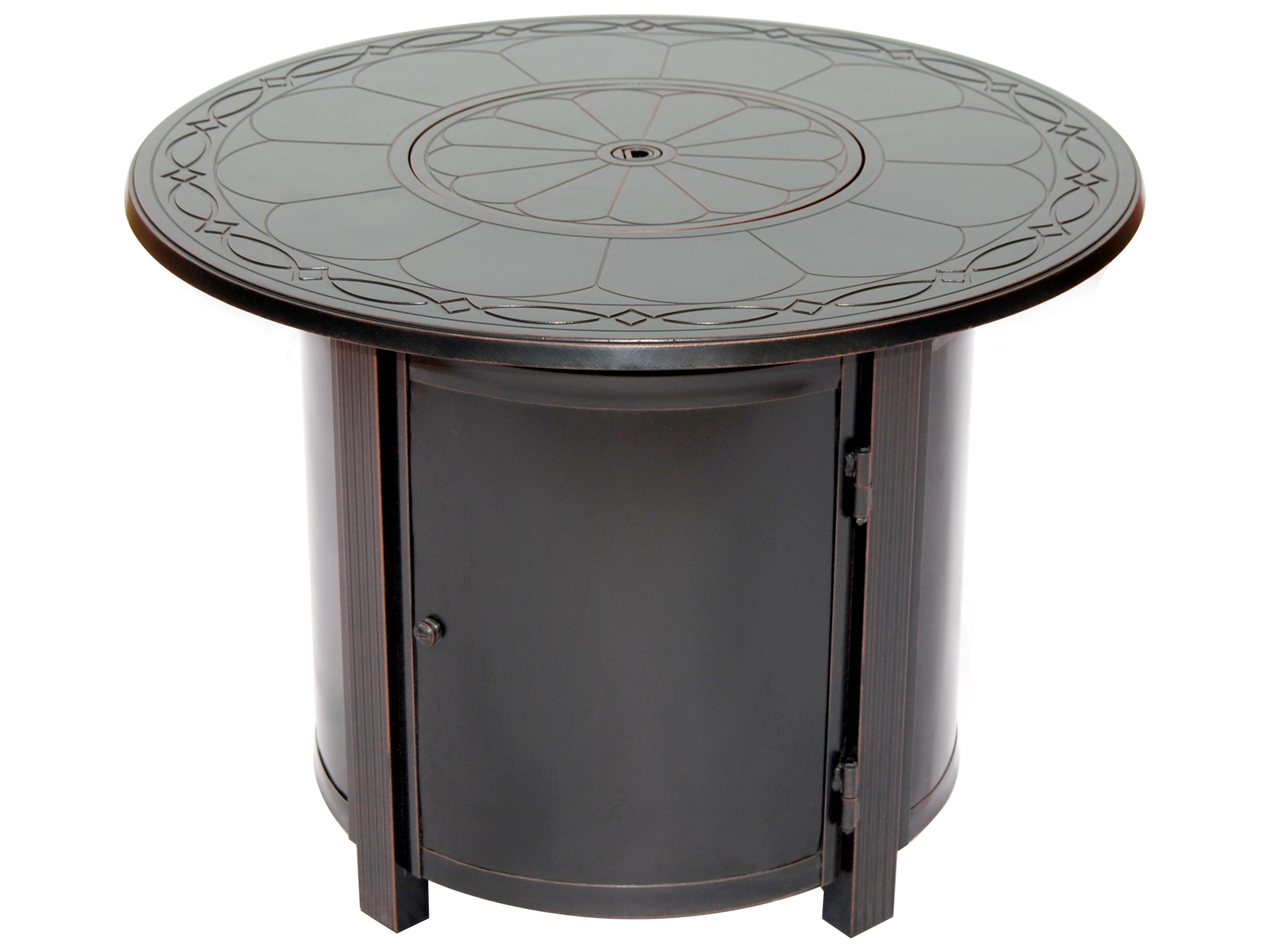 Alfresco Home Hartwick Topaz Cast Aluminum Round Outdoor Fire Pit Table