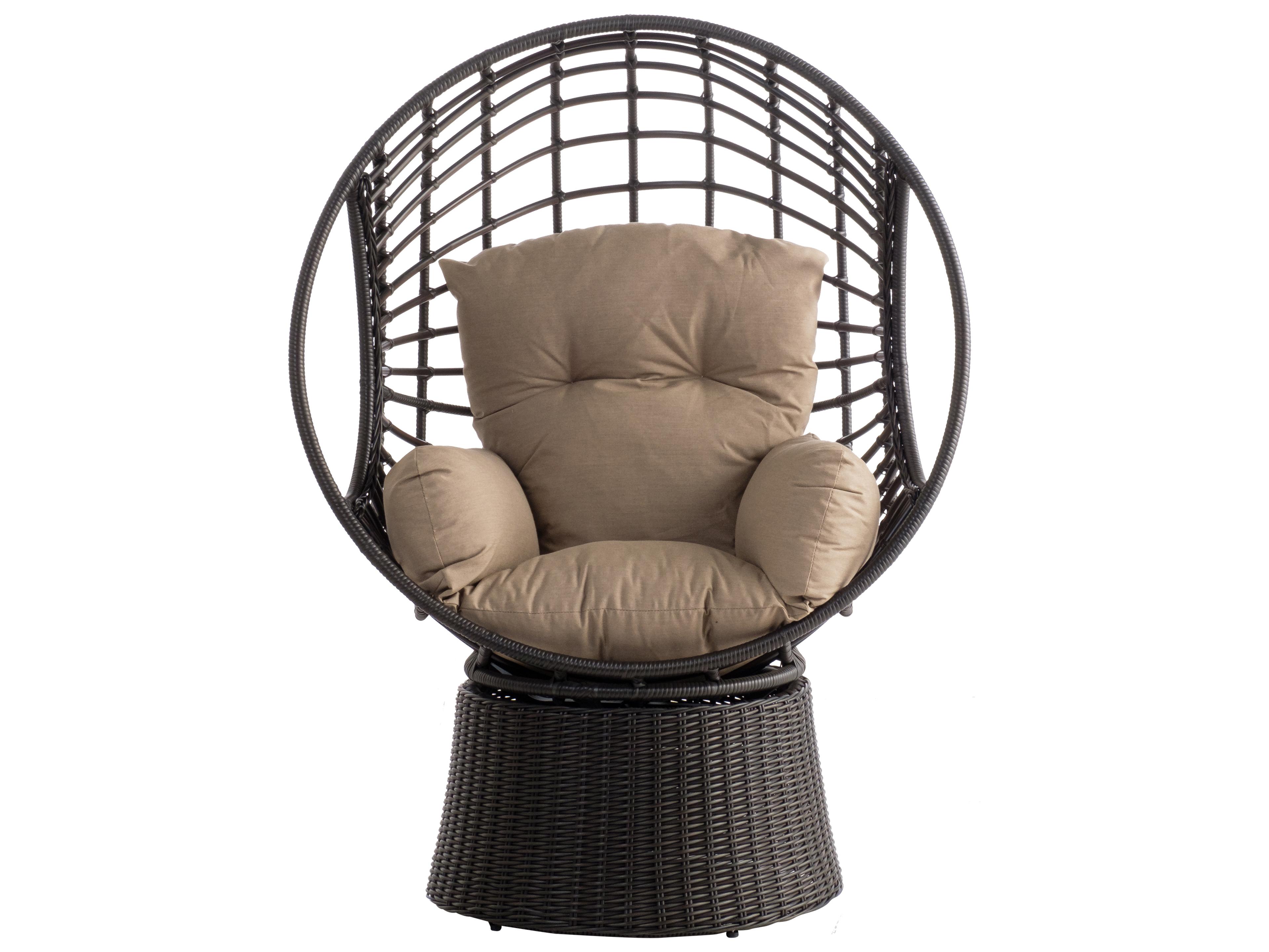 Alfresco Home Nadine Wicker Swivel Patio Lounge Chair