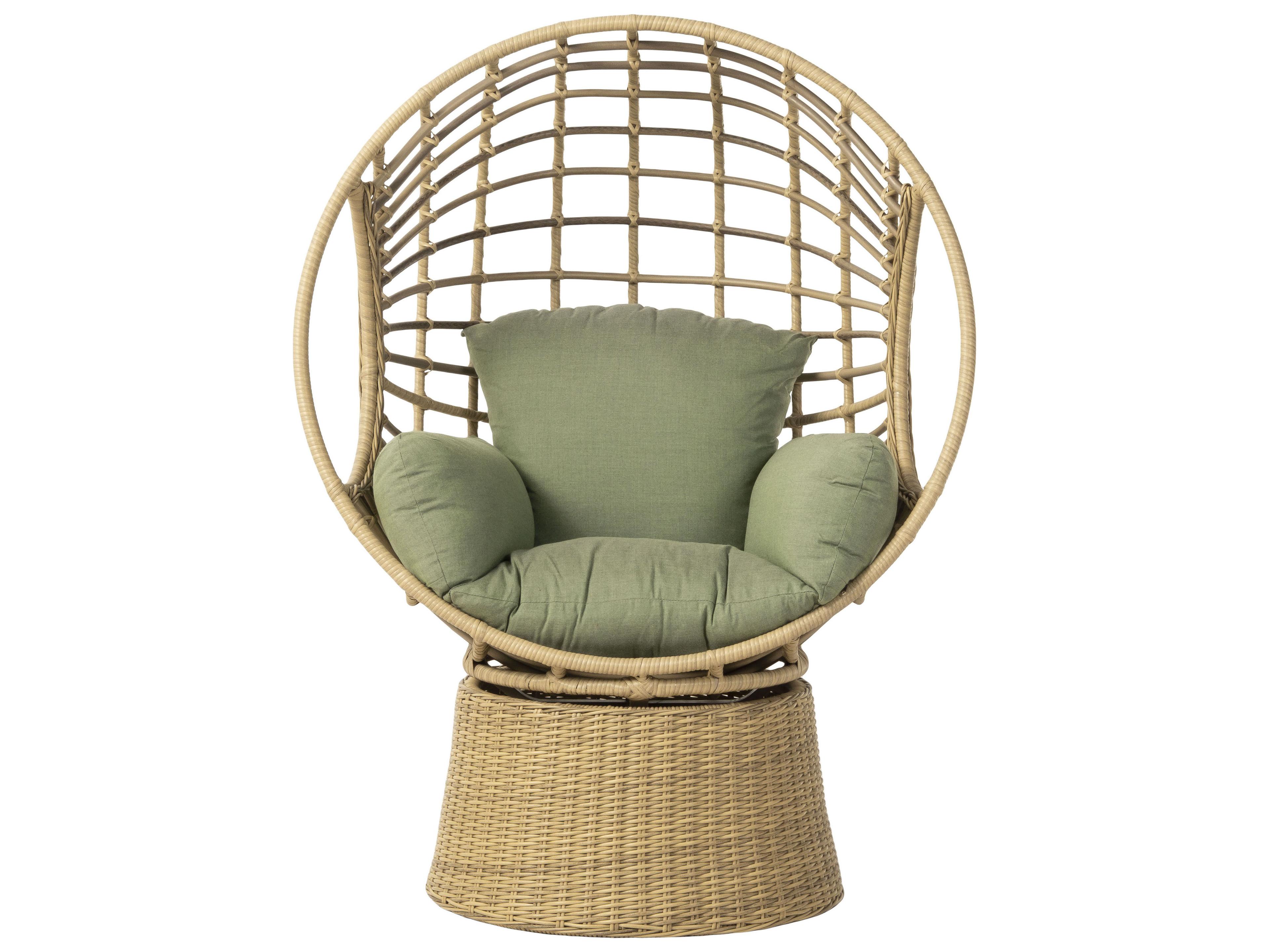 Alfresco Home Nadine Wicker Swivel Outdoor Lounge Chair