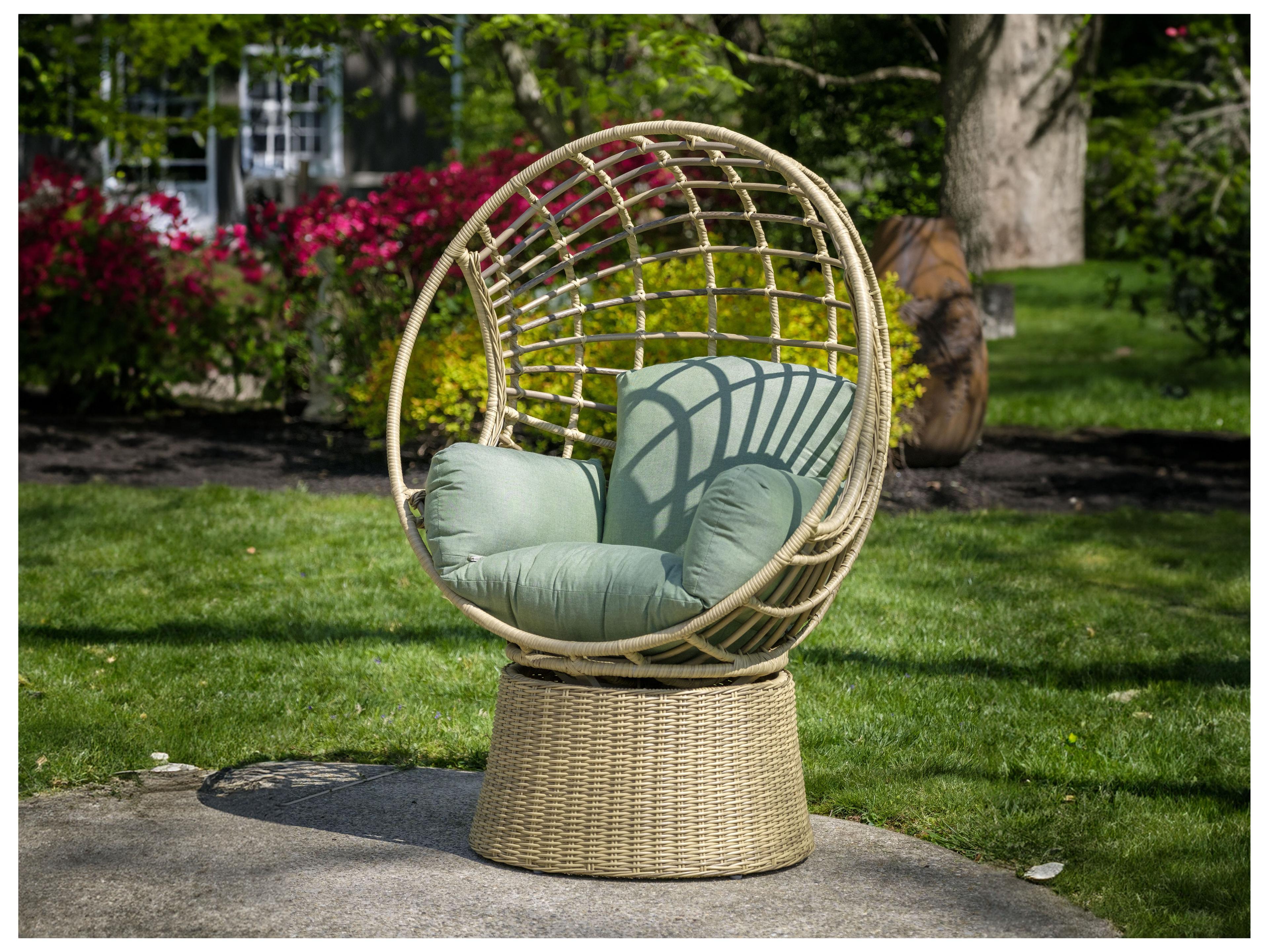 Alfresco Home Nadine Wicker Swivel Outdoor Lounge Chair