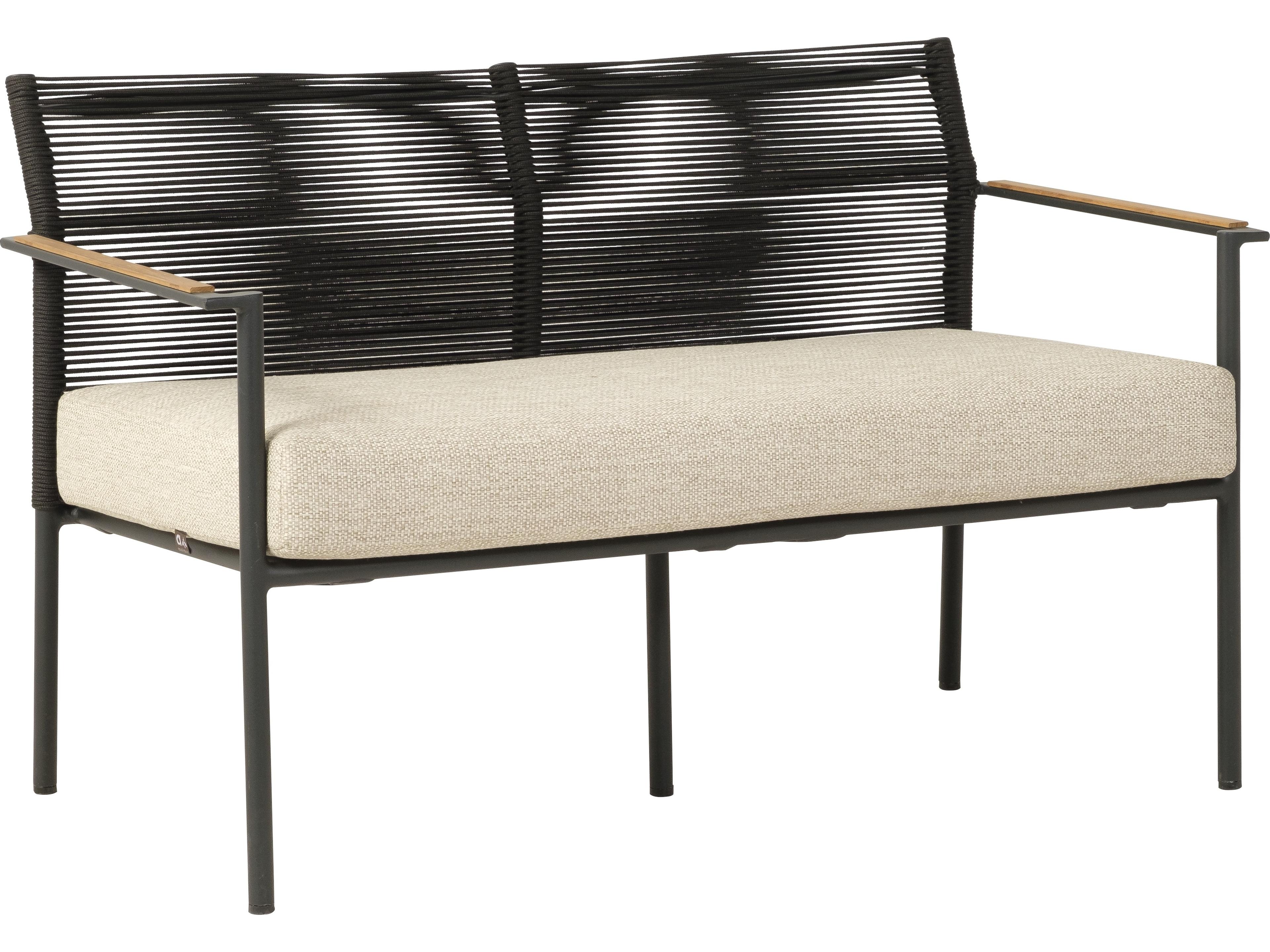 Jakarta Black Aluminum Outdoor Patio Loveseat