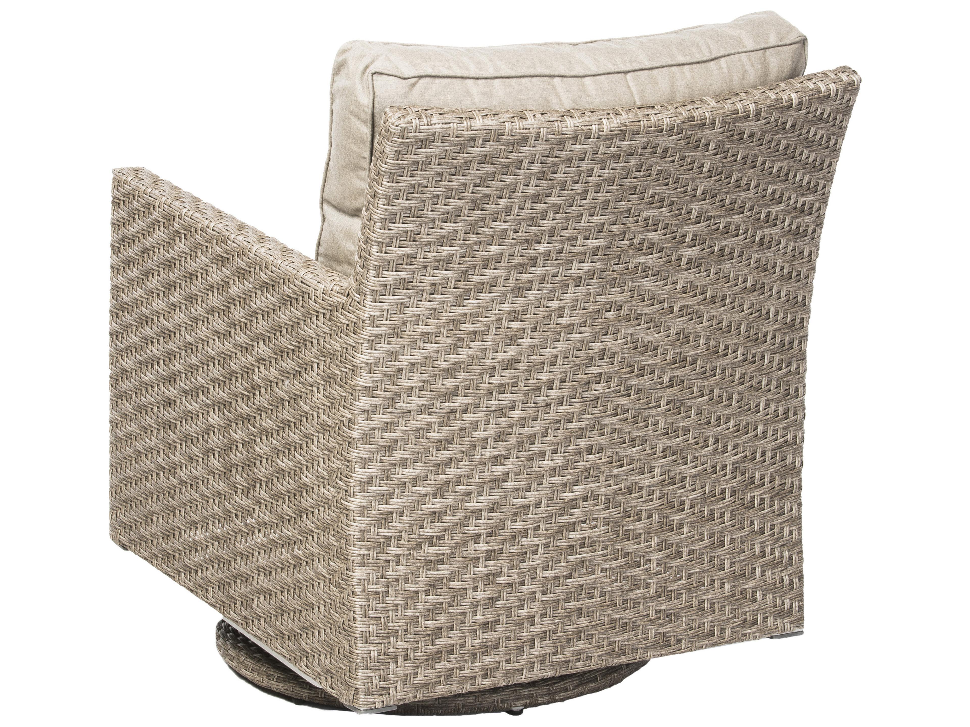 Alfresco Home Cornwall Vintage Wicker Swivel Glider Outdoor Lounge Chair